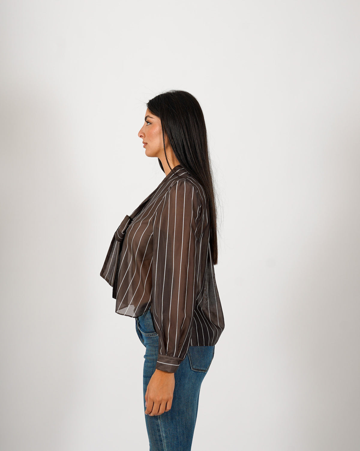 Camicia con fiocco rigata - Satirica