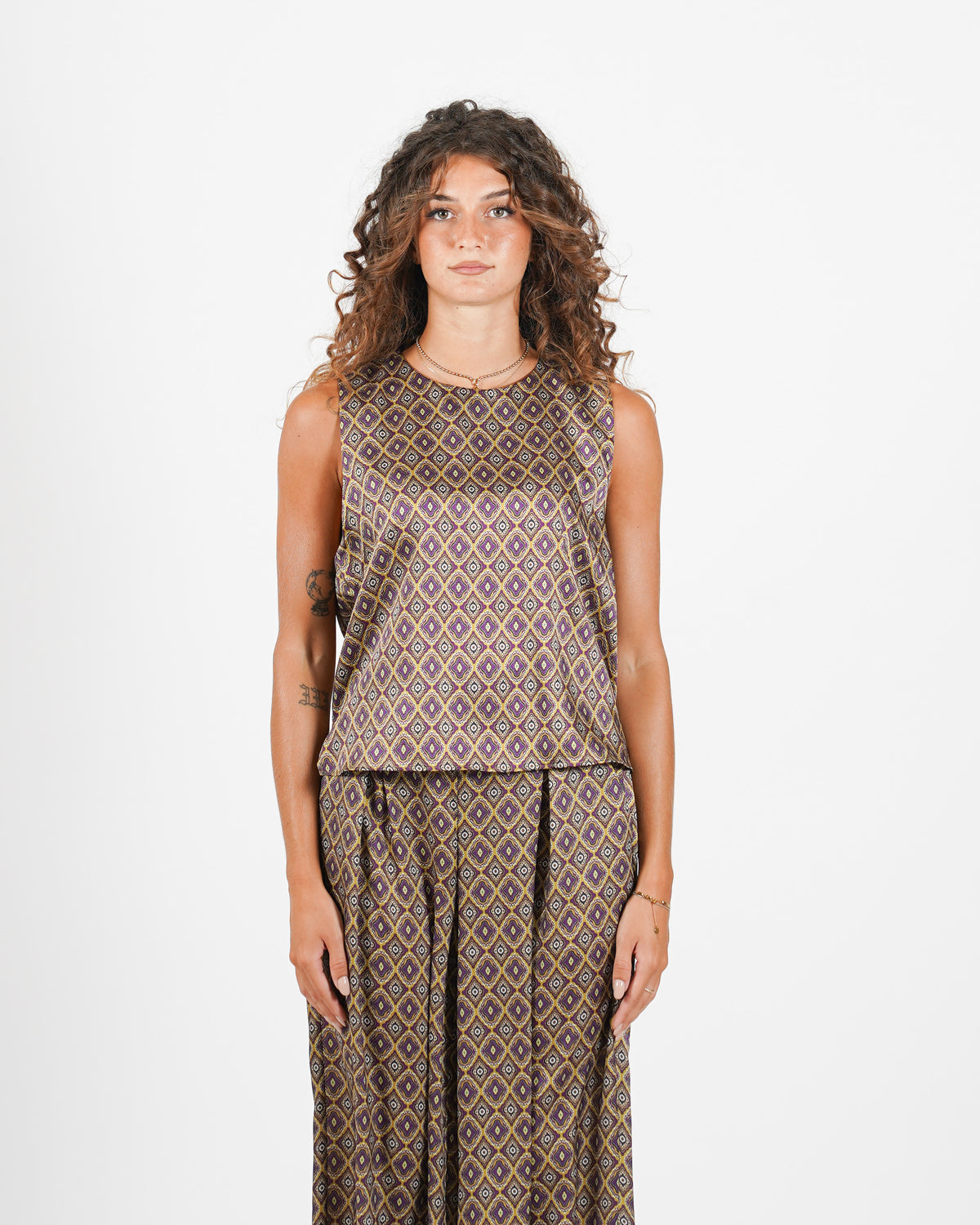 Blusa girocollo smanicata stampata - Ipanema