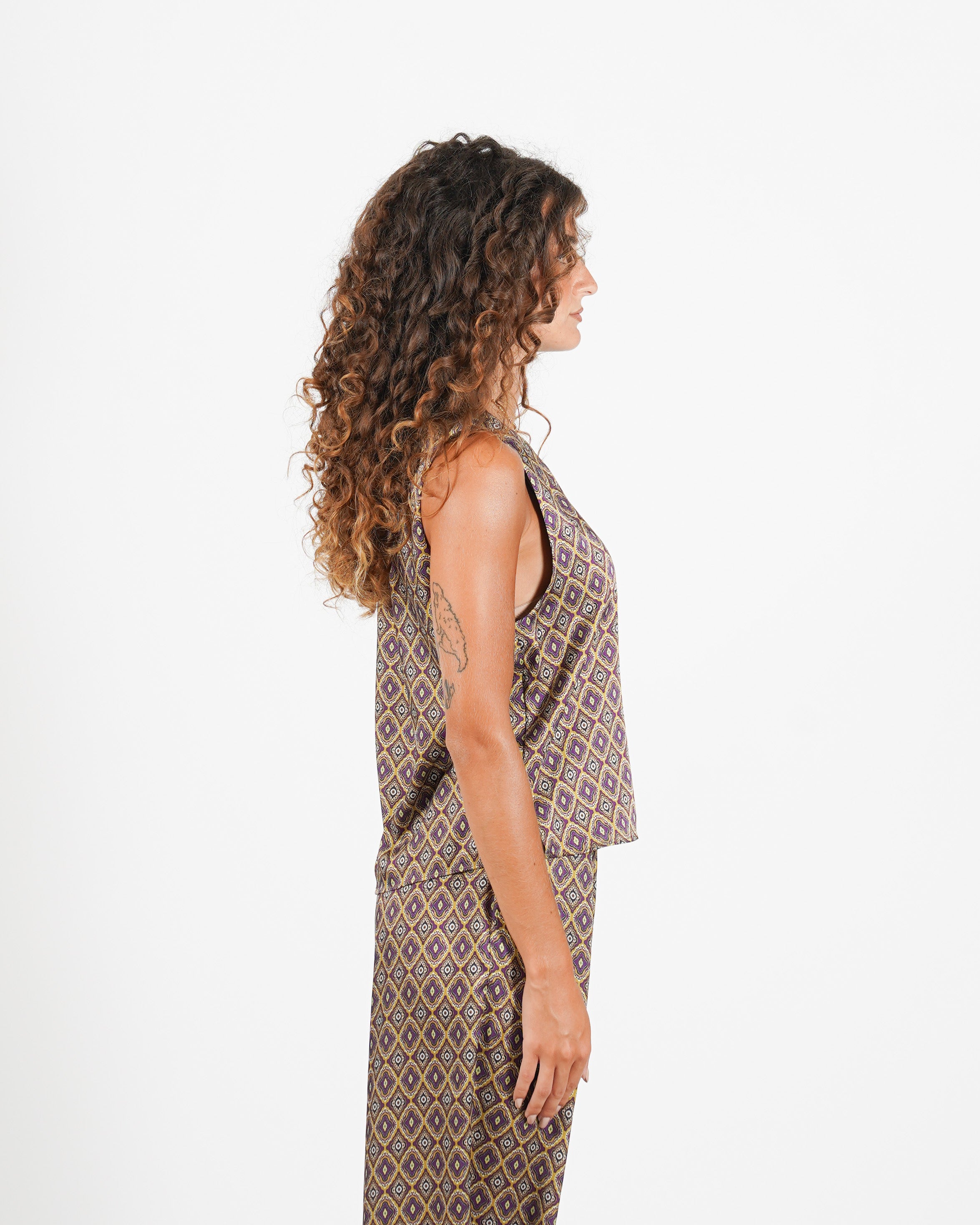 Blusa girocollo smanicata stampata - Ipanema