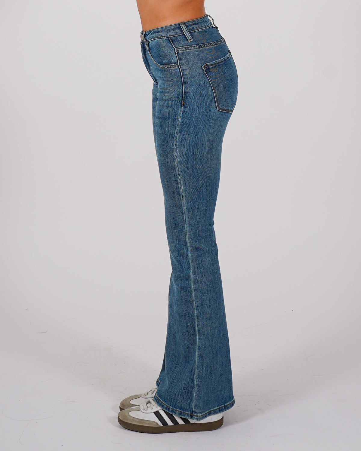Jeans stretch gamba larga con vita regolare - Olimpica