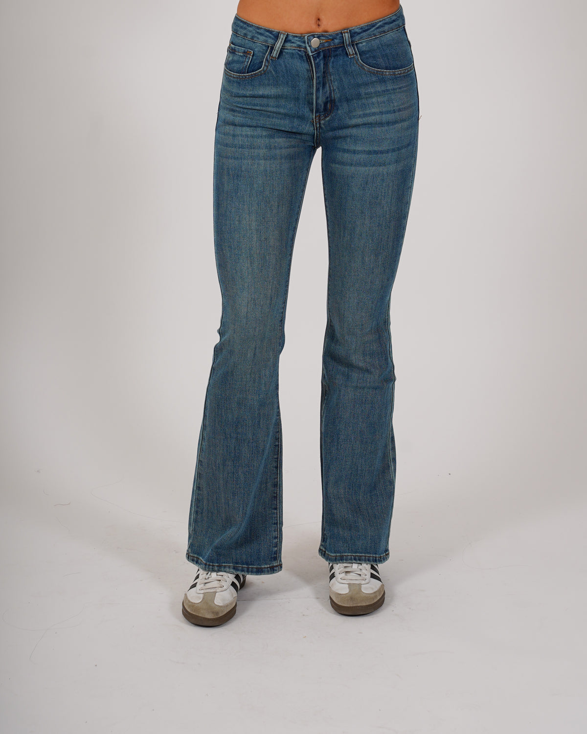 Jeans stretch gamba larga con vita regolare - Olimpica