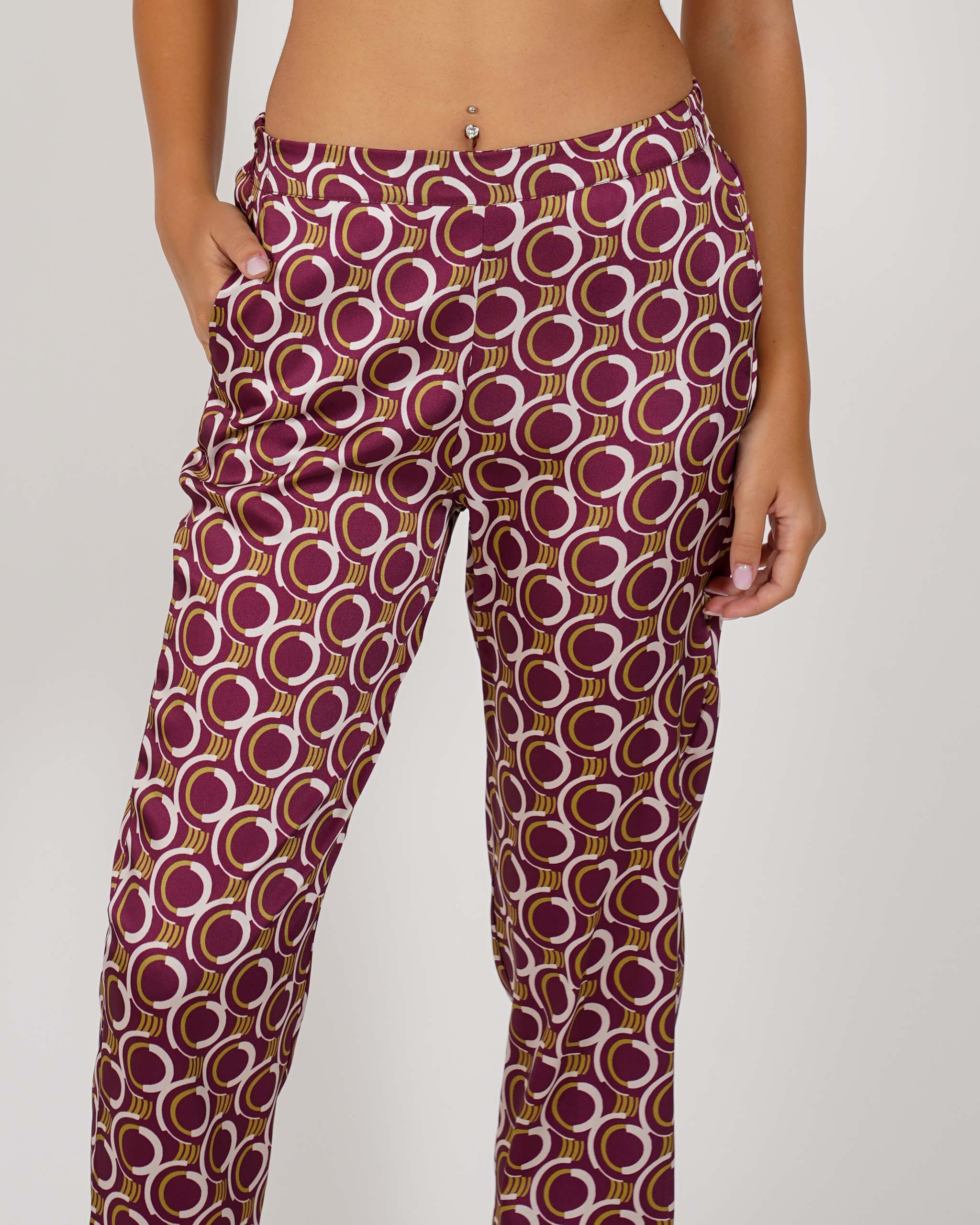 Pantaloni slim fit con elastico in tessuto fluido - Arabia