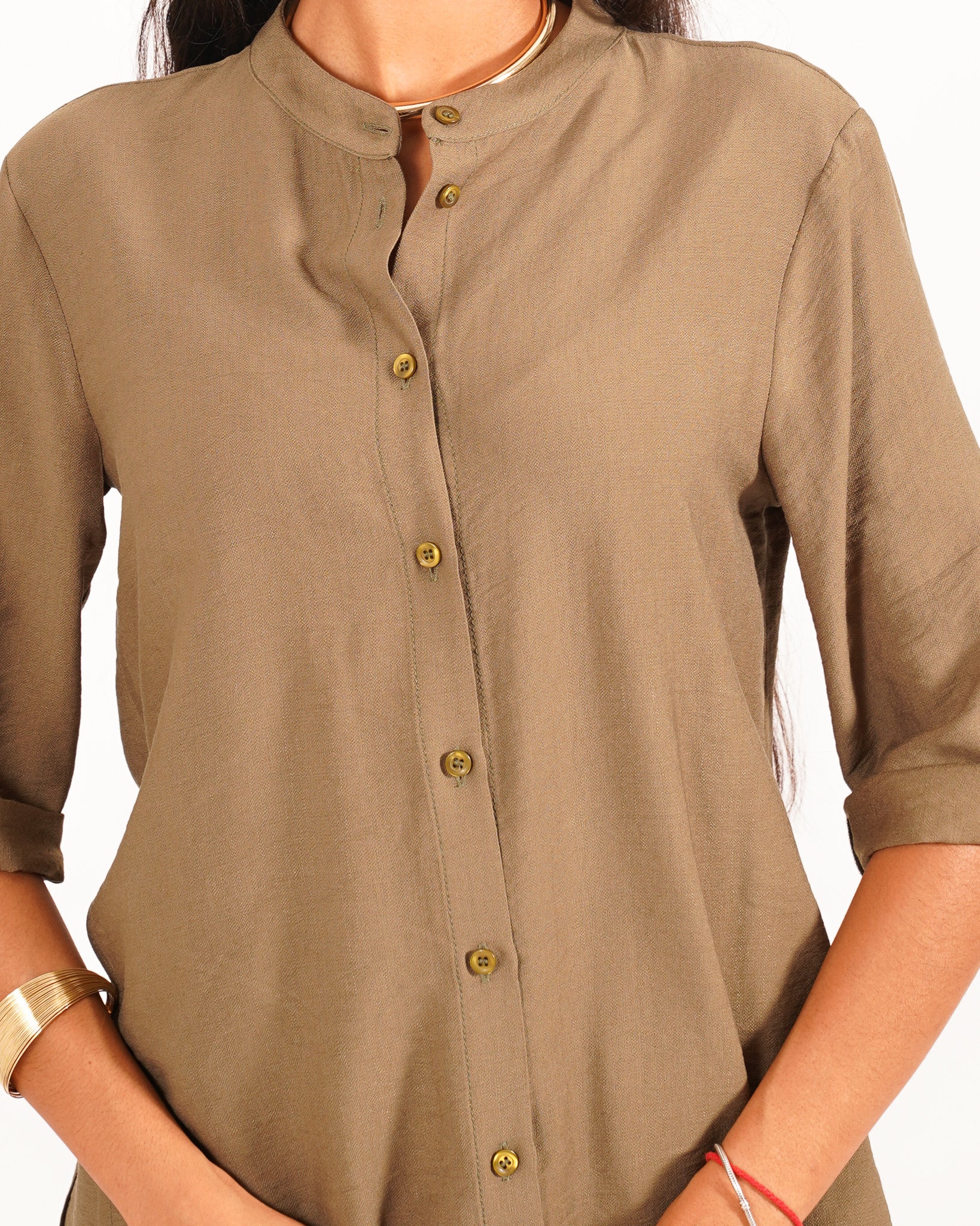 Coordinato camicia over con spacchi laterali e pantaloni fluidi - Masseria