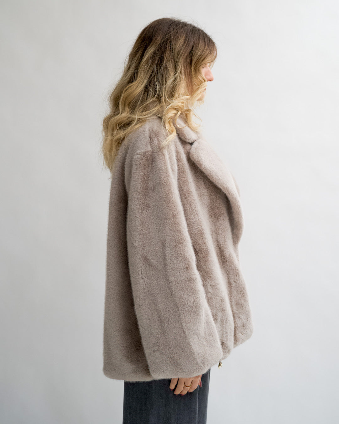 Giacca in eco fur con collo sciallato - Pantano Uncategorized - Hope Abbigliamento e Accessori Donna Online