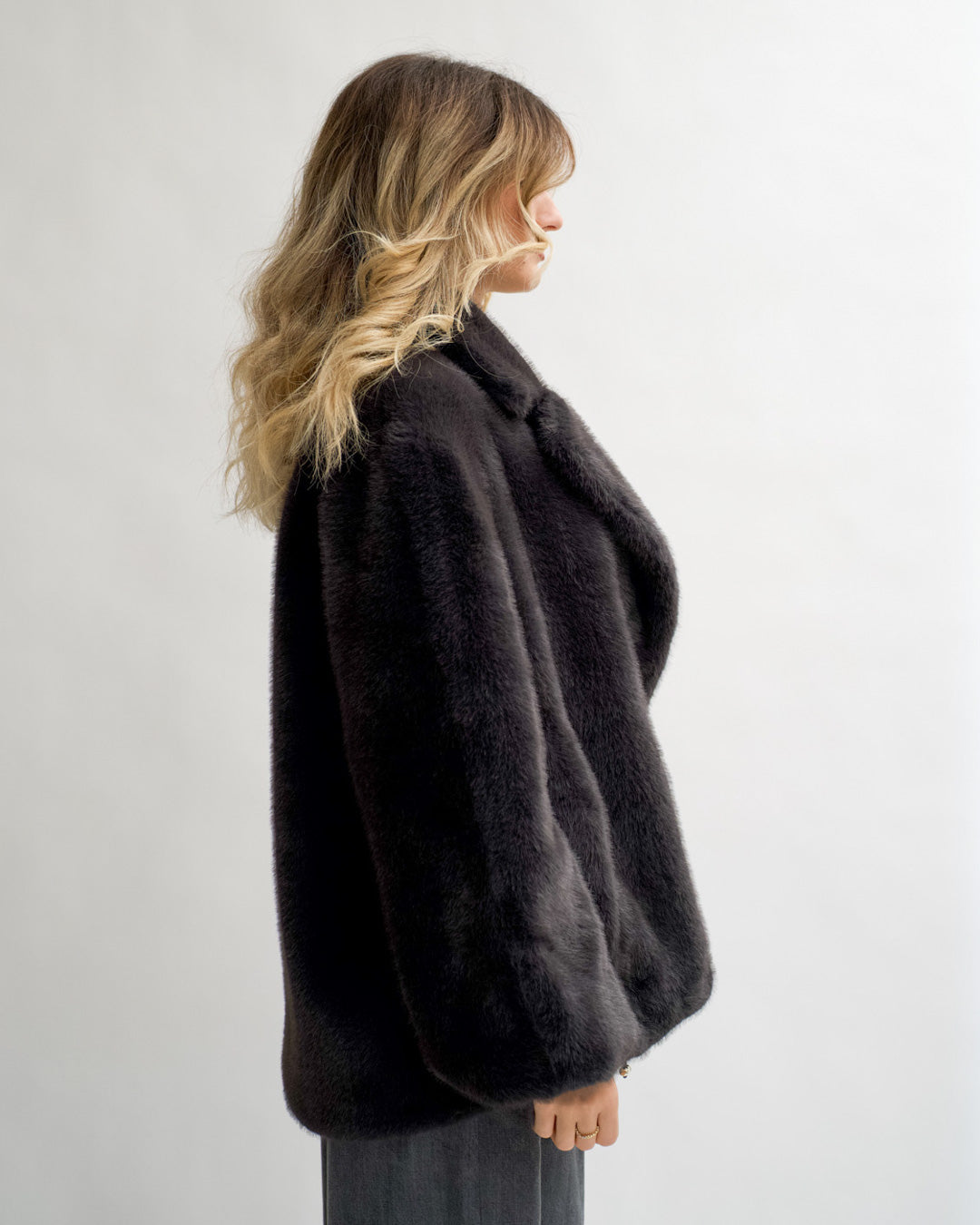 Giacca in eco fur con collo sciallato - Pantano Uncategorized - Hope Abbigliamento e Accessori Donna Online