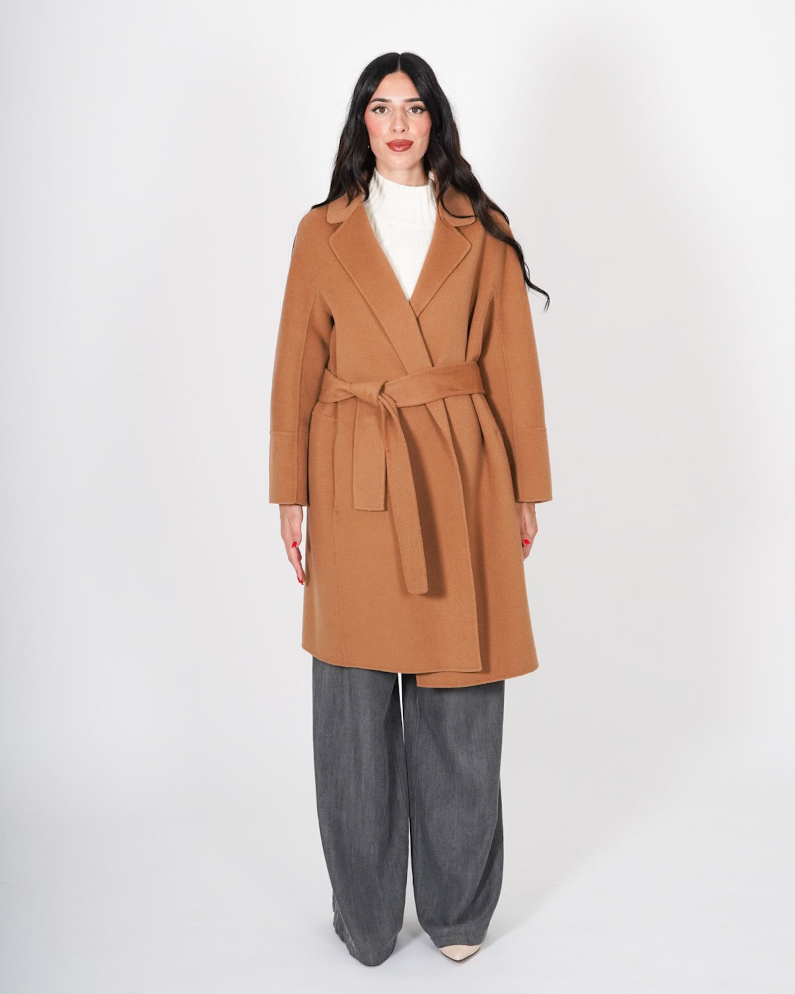 Cappotto con cintura removibile in tessuto double di lana - Coppola Uncategorized - Hope Abbigliamento e Accessori Donna Online