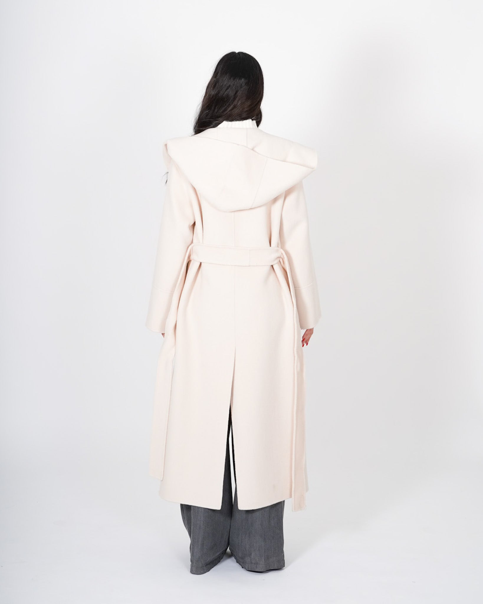 Cappotto lungo con cappuccio e cintura removibile in tessuto double di lana - Bertolucci Uncategorized - Hope Abbigliamento e Accessori Donna Online