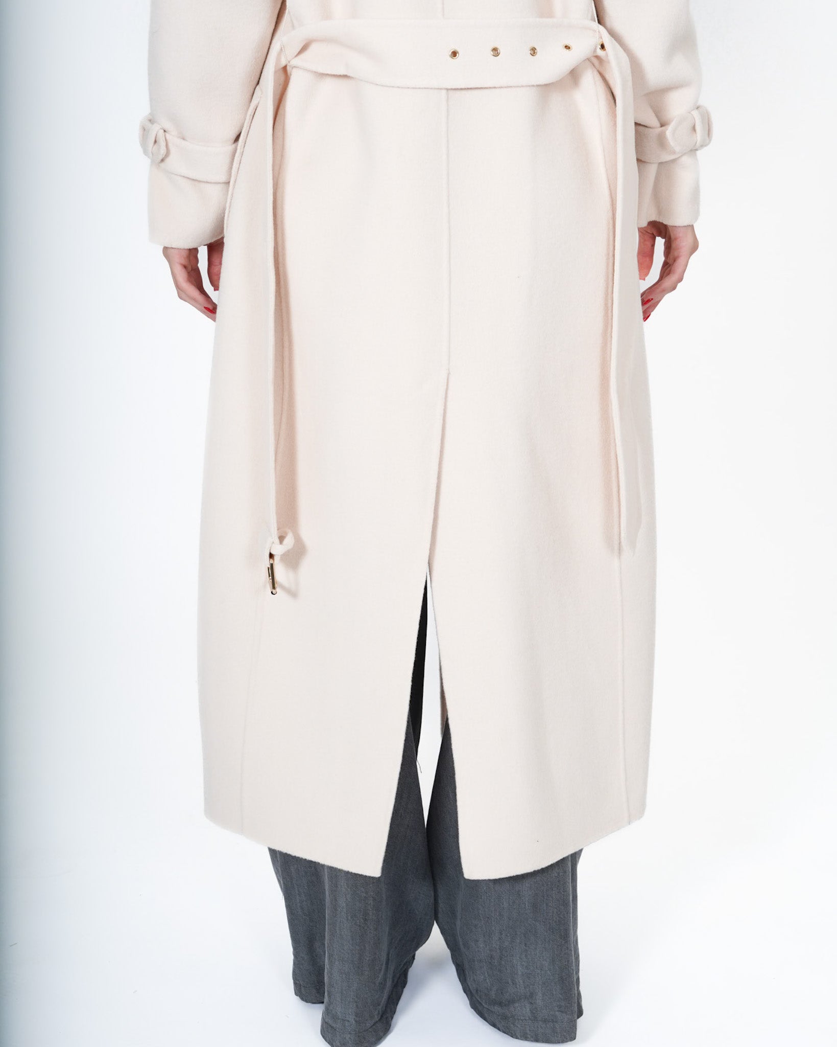 Trench Lungo con cinturino sui polsini in tessuto double di lana - Sakamoto Uncategorized - Hope Abbigliamento e Accessori Donna Online