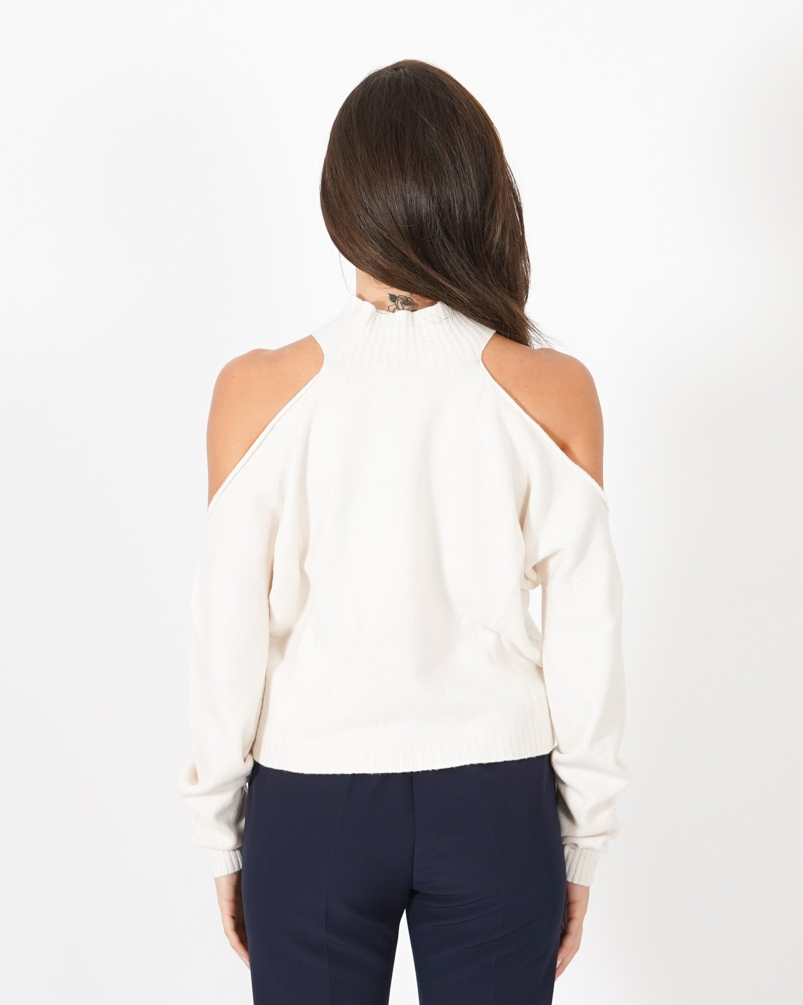 Maglia girocollo con tagli profondi sulle spalle - Alabastro Uncategorized - Hope Abbigliamento e Accessori Donna Online