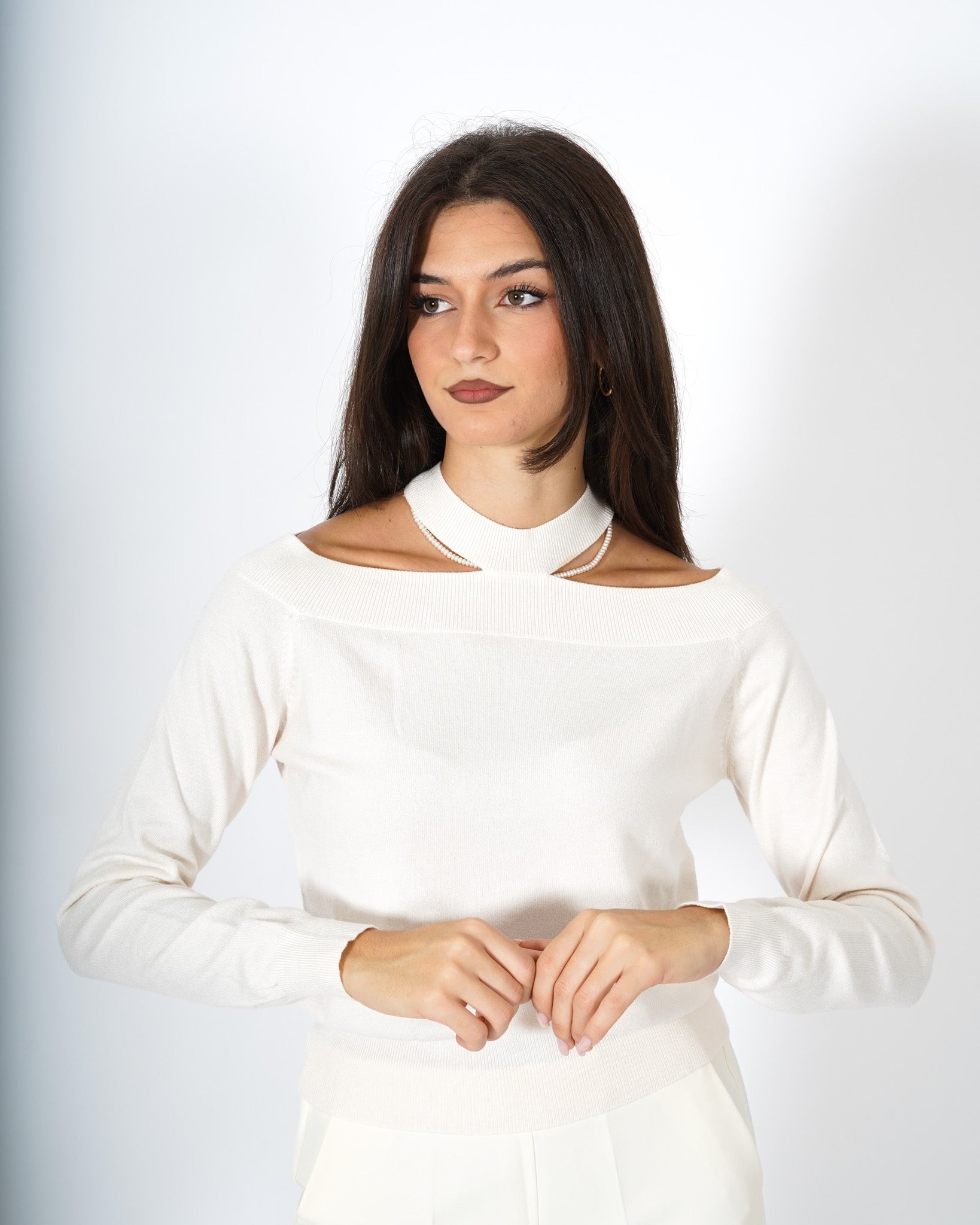 Maglia girocollo con tagli sulle spalle - Diaspro Uncategorized - Hope Abbigliamento e Accessori Donna Online