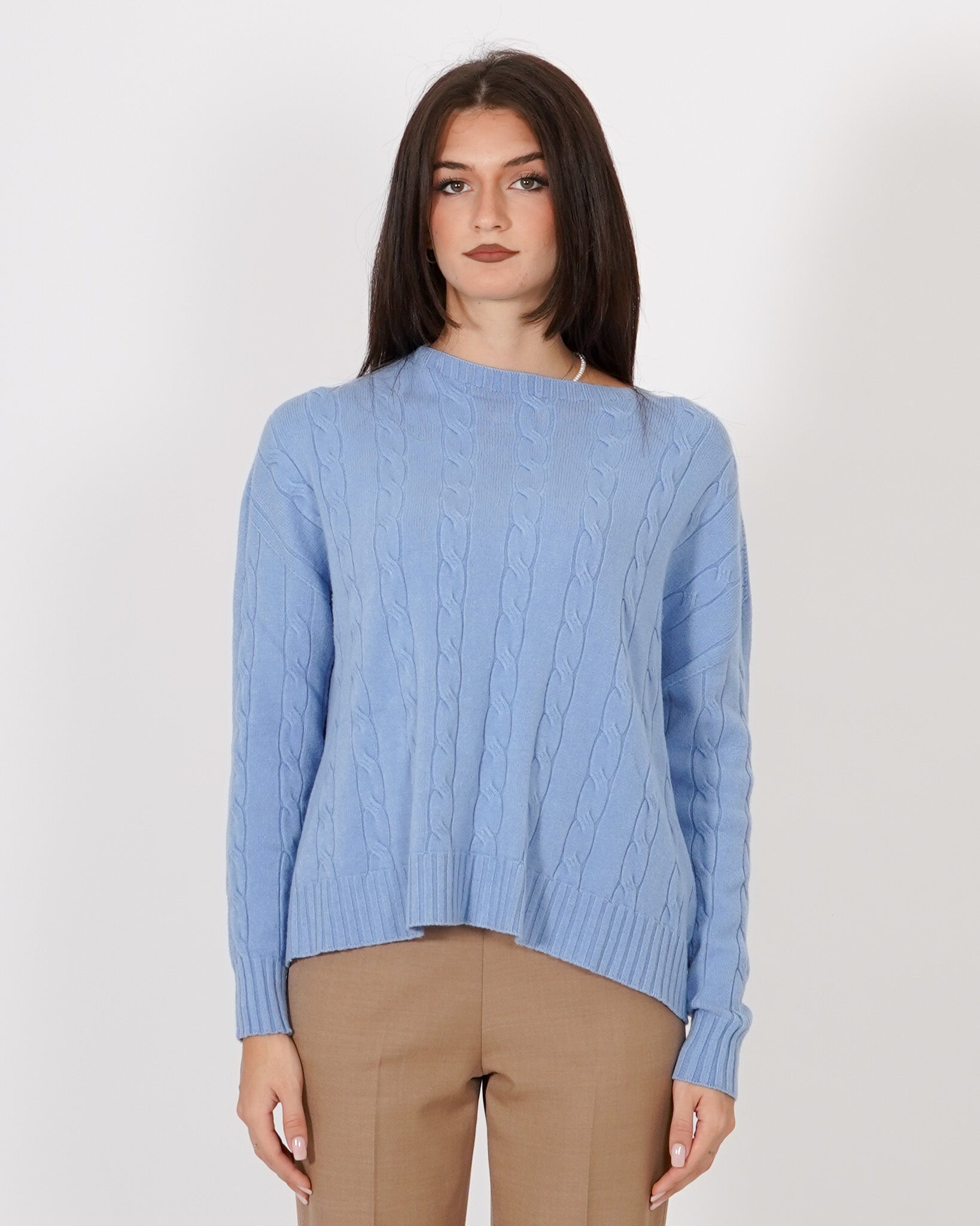 Maglia girocollo con trama a treccia - Salgemma Uncategorized - Hope Abbigliamento e Accessori Donna Online