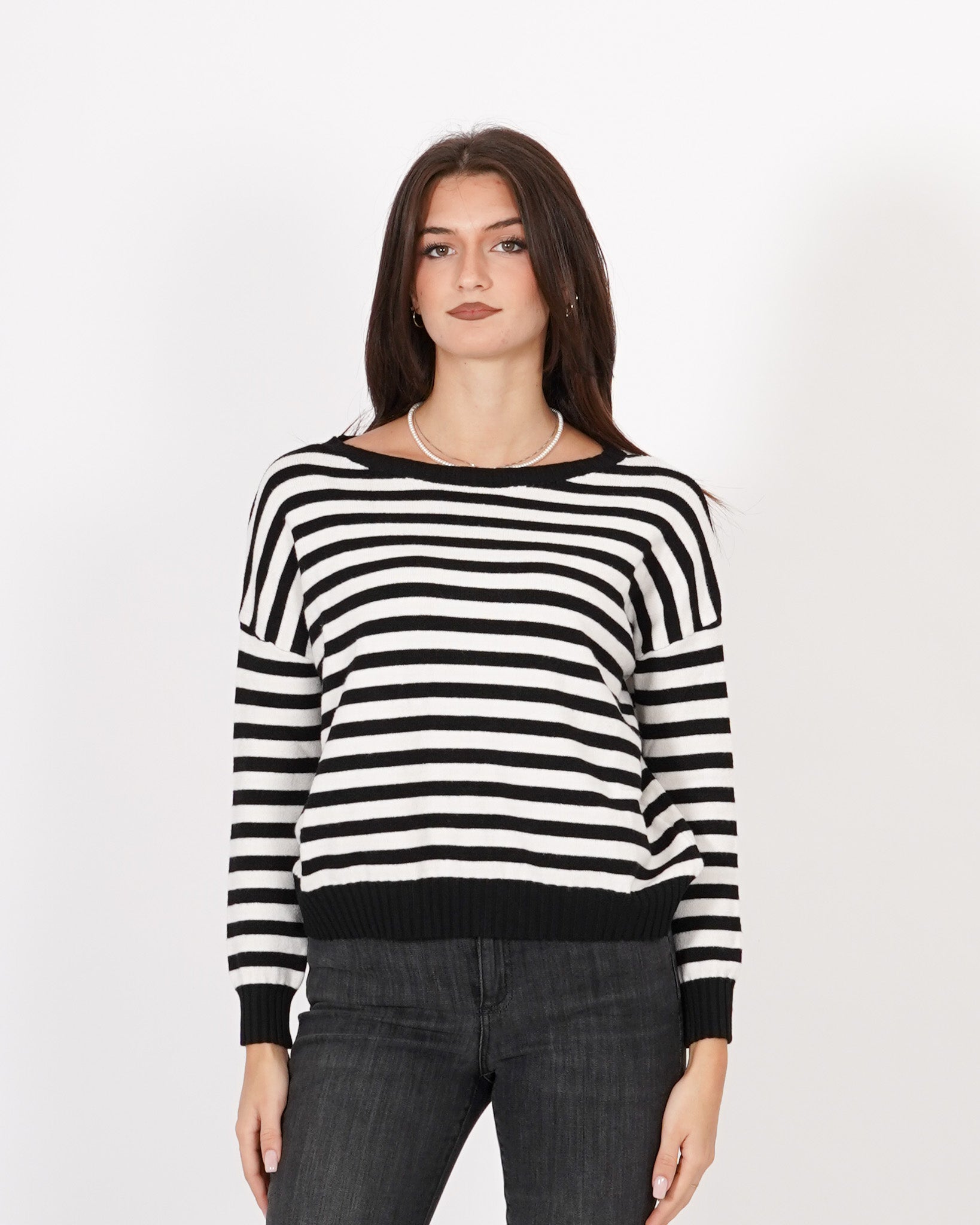 Maglia a righe con collo ampio - Tarallo Uncategorized - Hope Abbigliamento e Accessori Donna Online