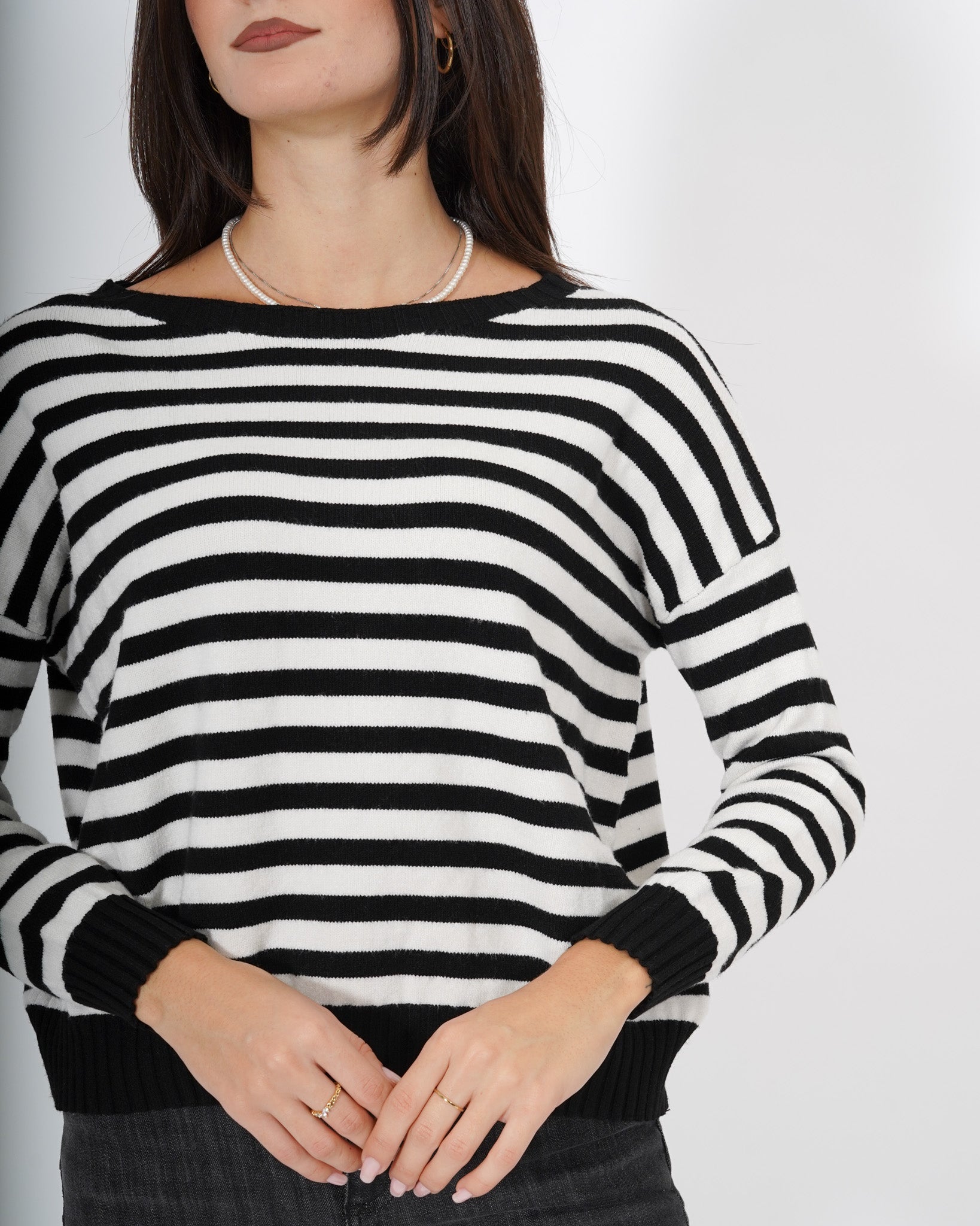 Maglia a righe con collo ampio - Tarallo Uncategorized - Hope Abbigliamento e Accessori Donna Online