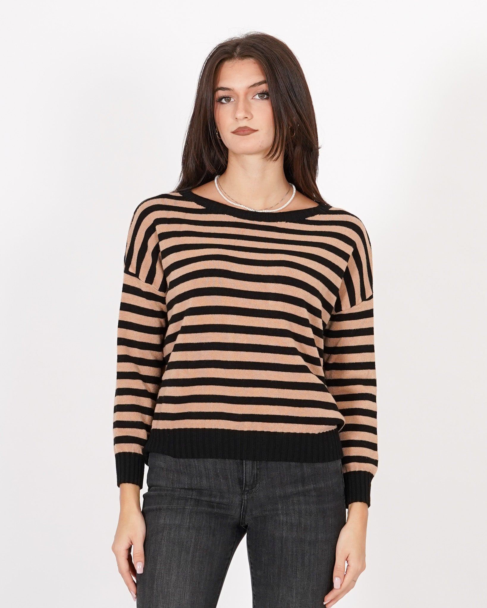 Maglia a righe con collo ampio - Tarallo Uncategorized - Hope Abbigliamento e Accessori Donna Online