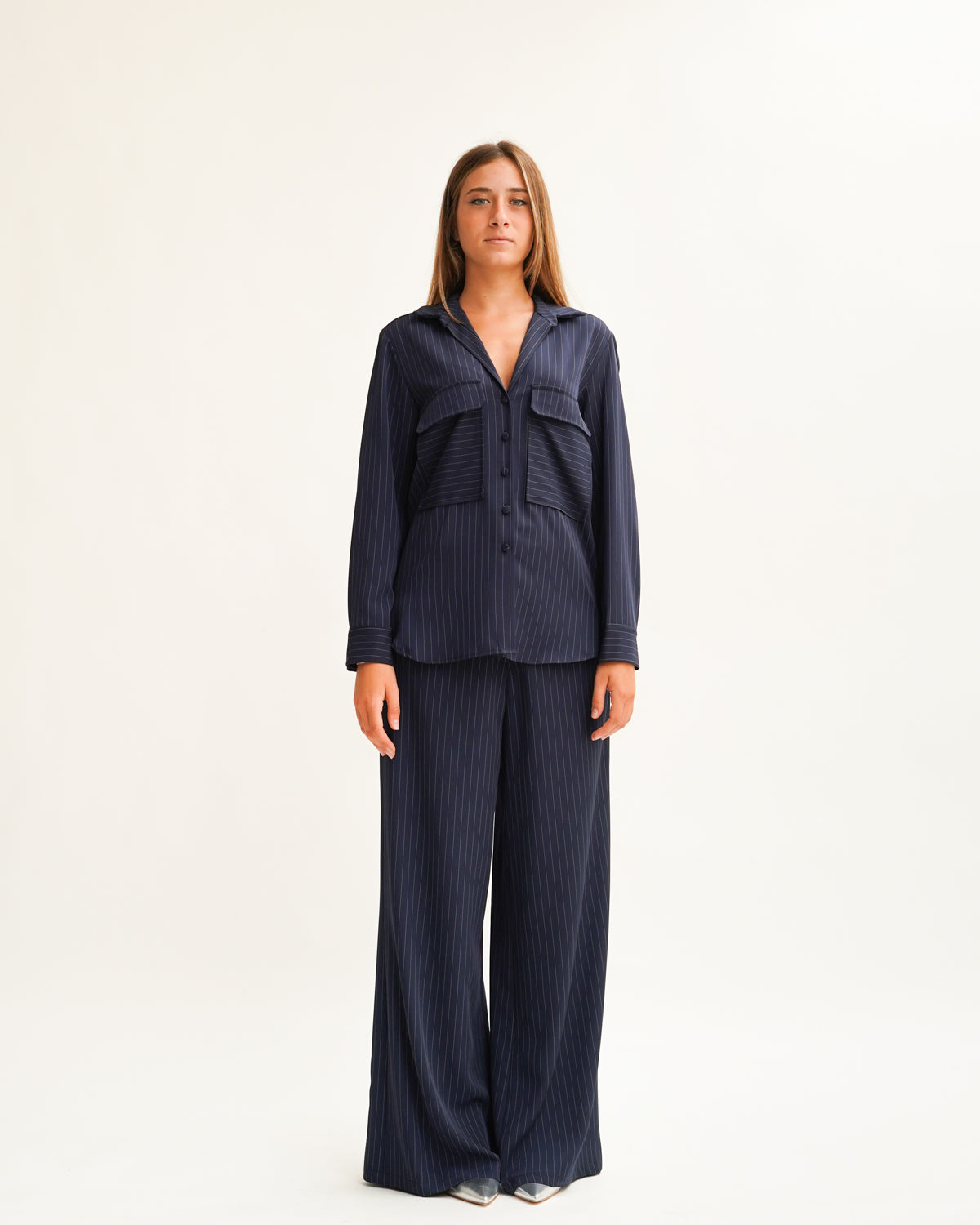 Pantaloni palazzo in tessuto fluido gessati - Montresta Uncategorized - Hope Abbigliamento e Accessori Donna Online