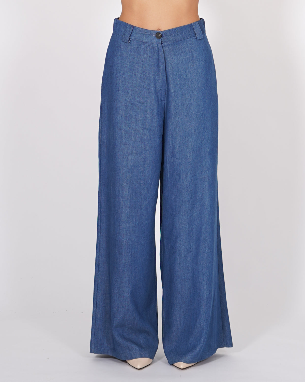 Pantaloni palazzo in tencel denim - Montresta