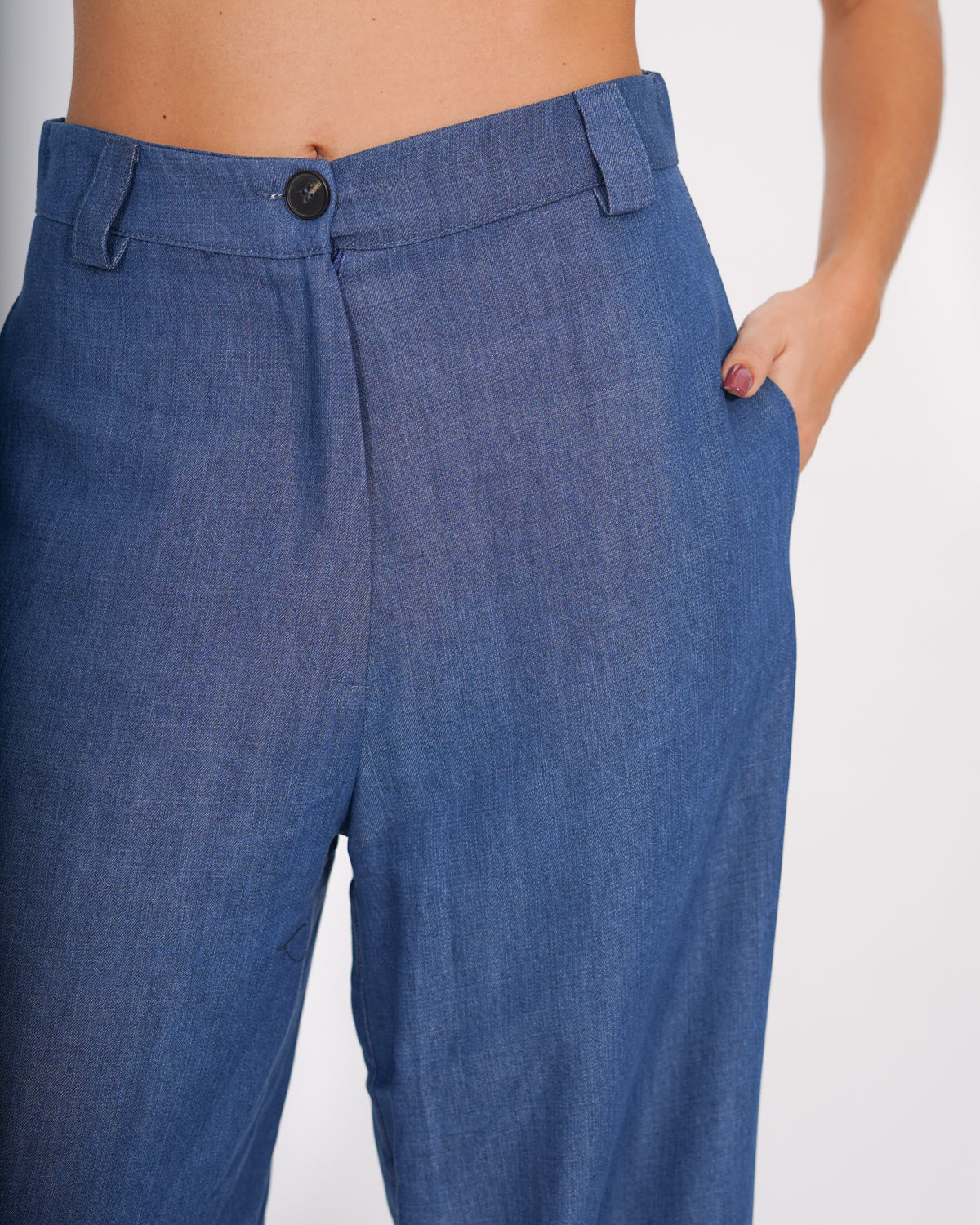 Pantaloni palazzo in tencel denim - Montresta