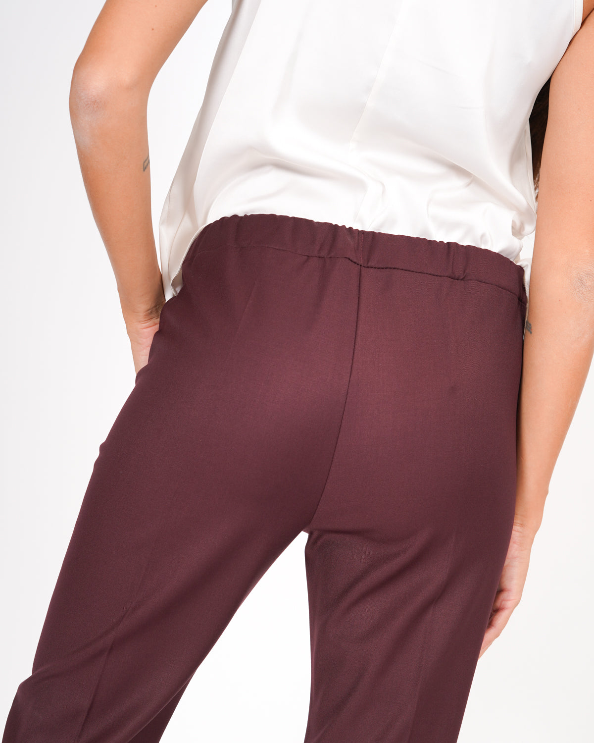 Pantaloni slim fit con elastico in fresco lana - Judas