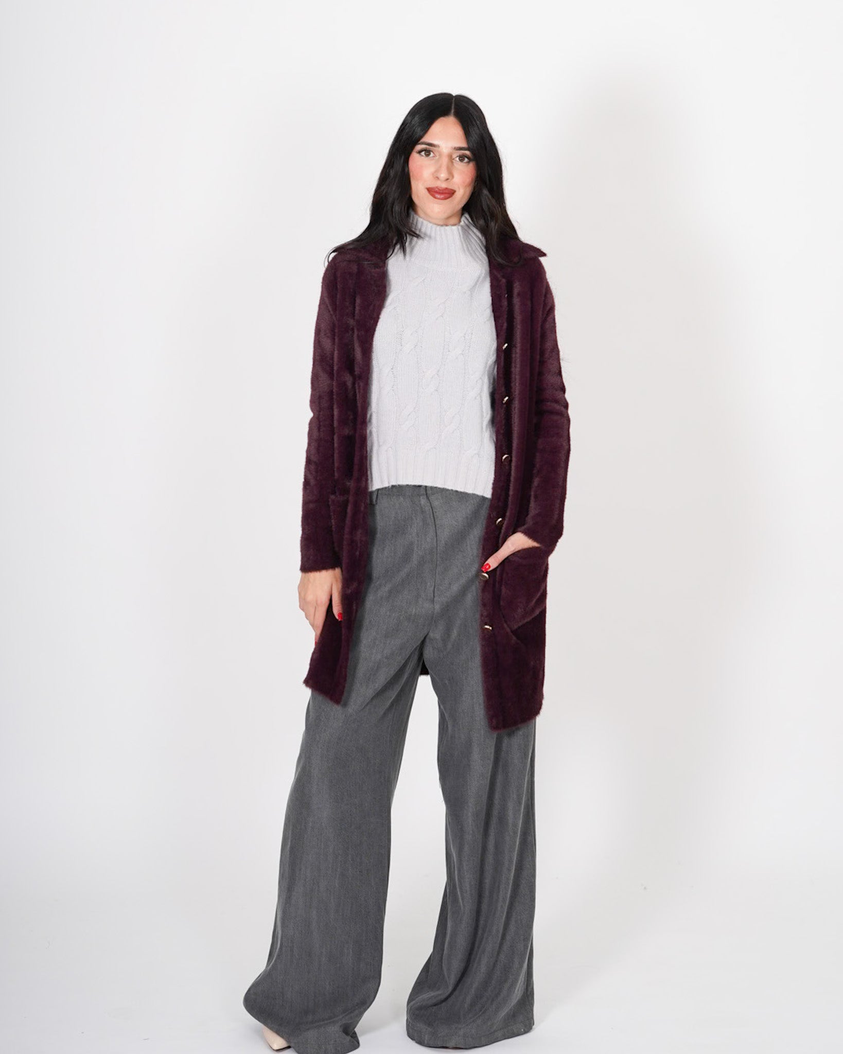 Cardigan comfort lussuoso oversize con bottoni oro - Oliver Uncategorized - Hope Abbigliamento e Accessori Donna Online