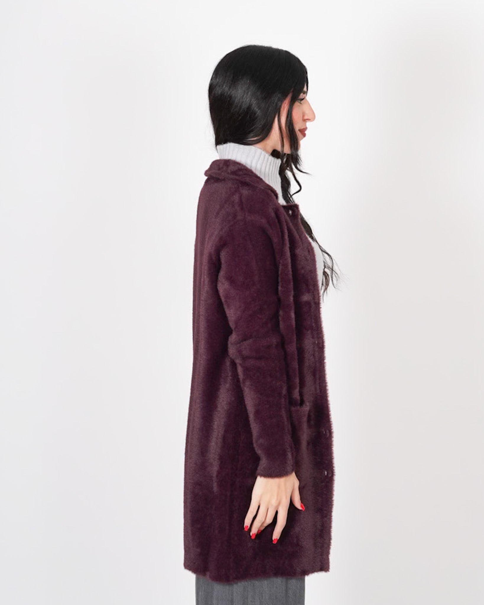 Cardigan comfort lussuoso oversize con bottoni oro - Oliver