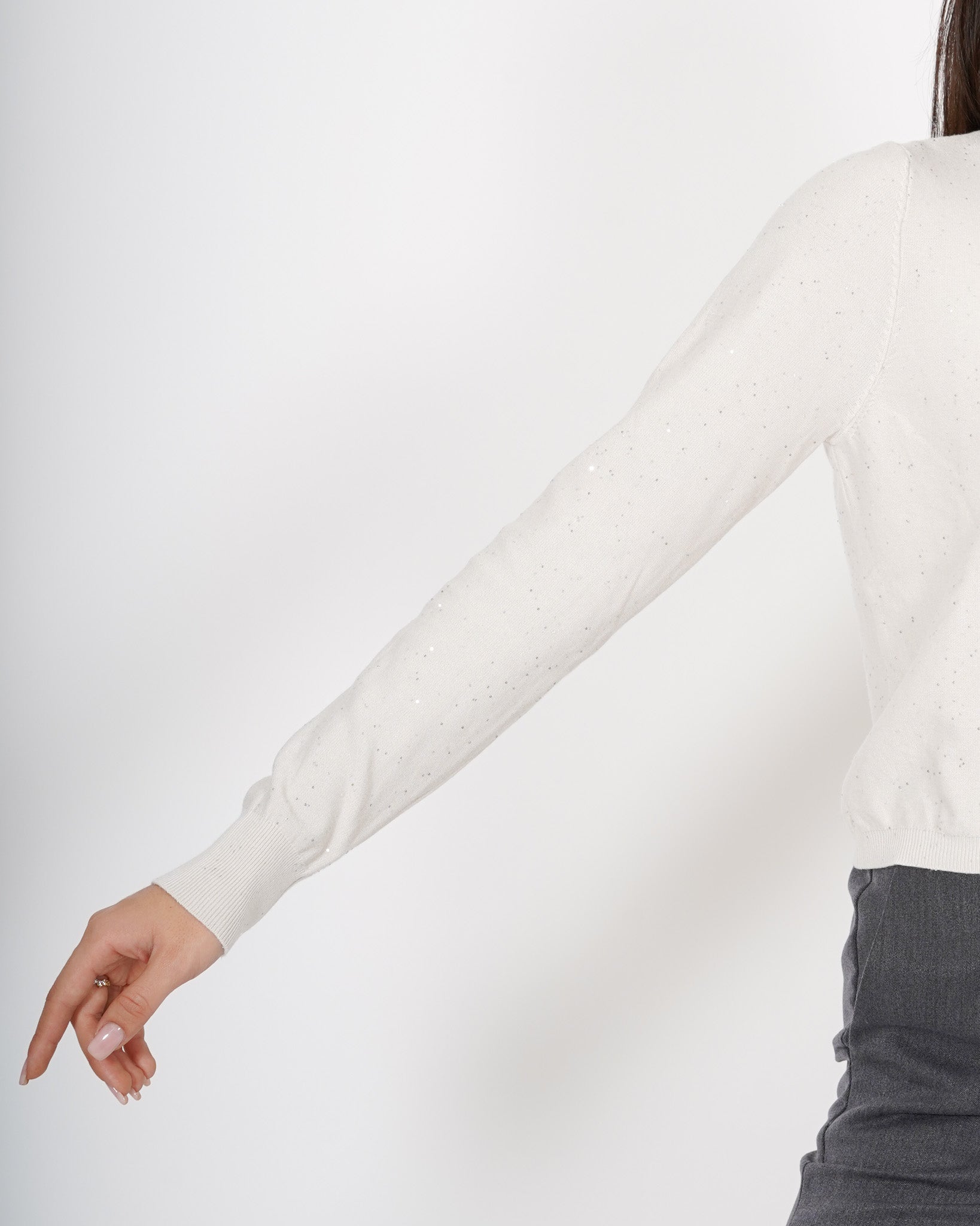 Cardigan in maglia con micro paillettes e bottoni rivestiti - Elias Uncategorized - Hope Abbigliamento e Accessori Donna Online