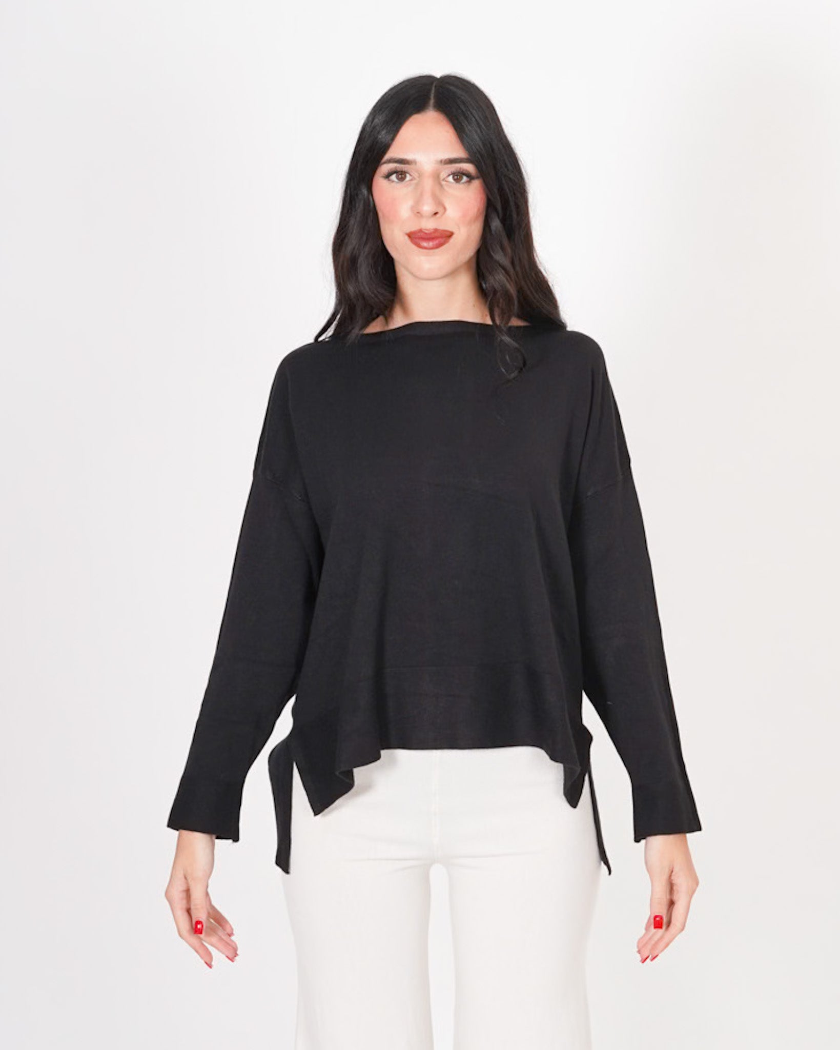 Maglia girocollo misto viscosa con spacco laterale - Helmut Uncategorized - Hope Abbigliamento e Accessori Donna Online