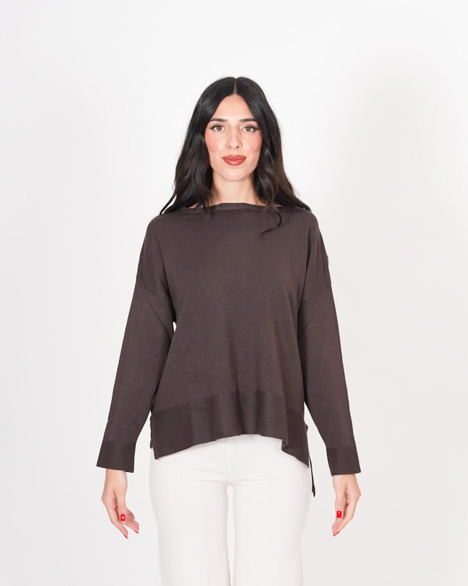 Maglia girocollo misto viscosa con spacco laterale - Helmut Uncategorized - Hope Abbigliamento e Accessori Donna Online