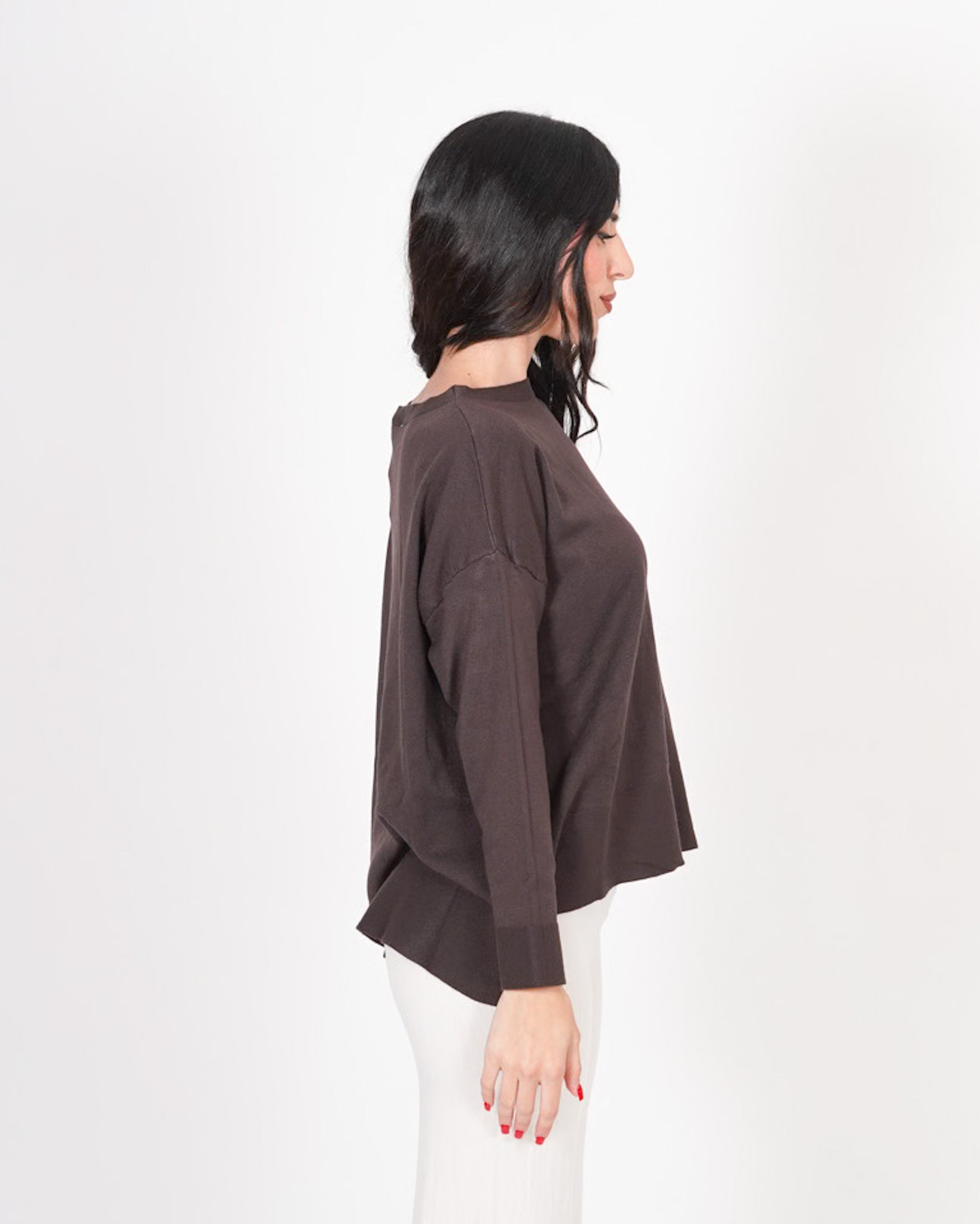 Maglia girocollo misto viscosa con spacco laterale - Helmut Uncategorized - Hope Abbigliamento e Accessori Donna Online