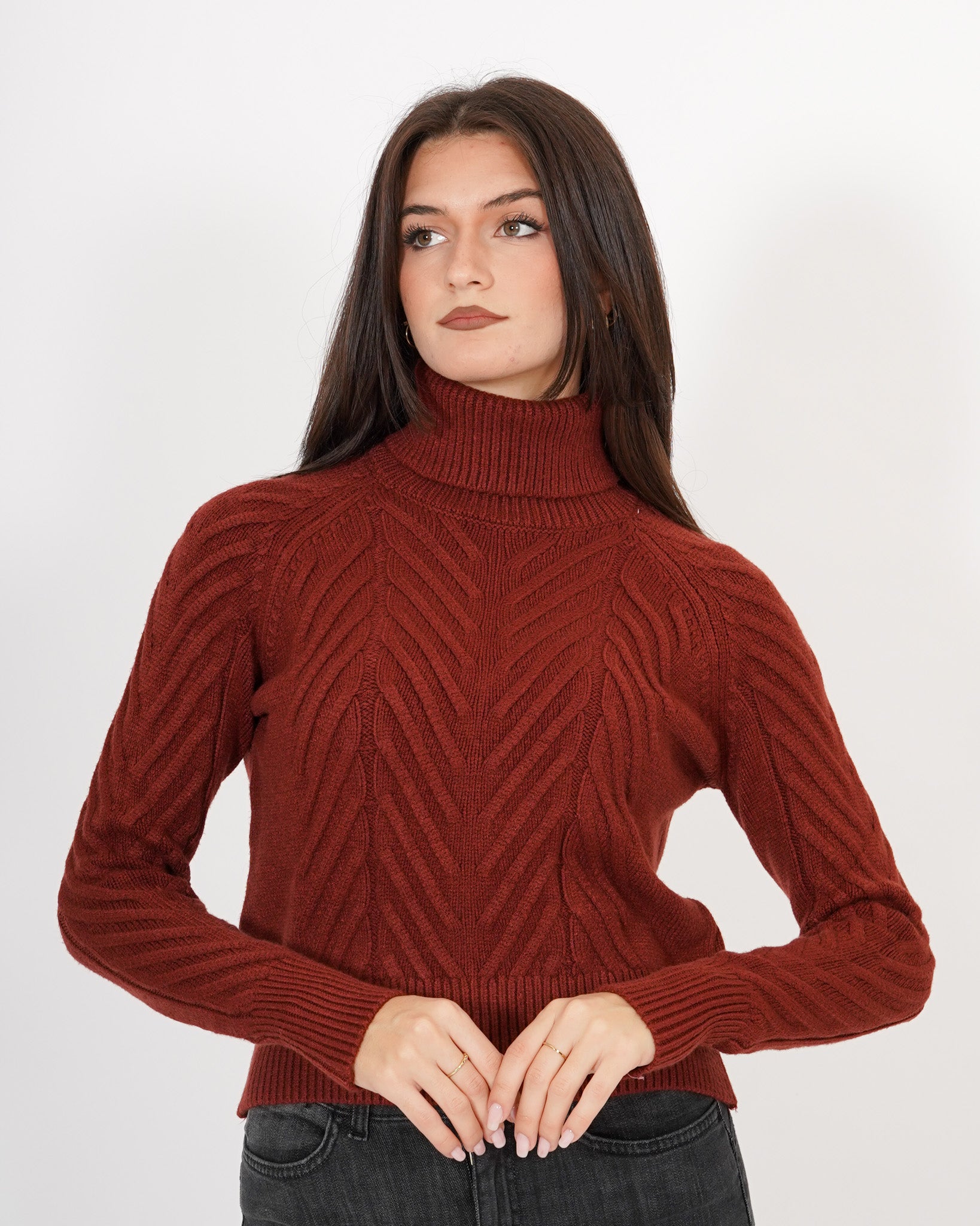 Collo alto con trama a foglia - Sasha Descrizione Uncategorized - Hope Abbigliamento e Accessori Donna Online