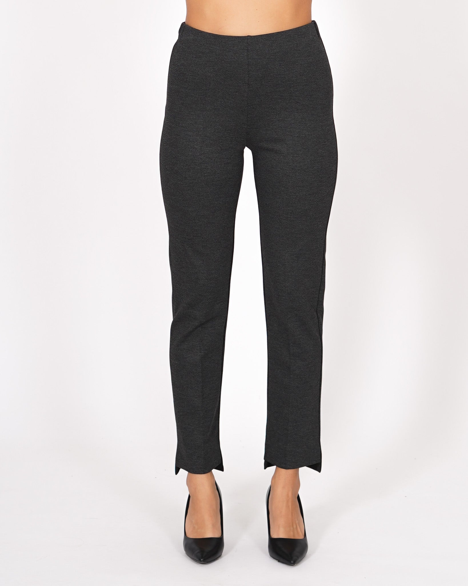 Pantaloni skinny in punto stoffa diagonale - Gancio