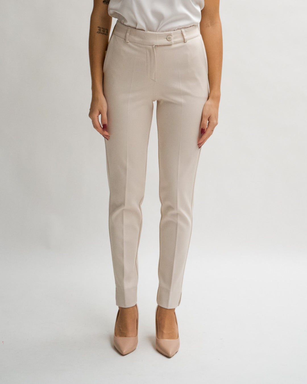 Pantaloni slim fit in punto stoffa diagonale - Boban Uncategorized - Hope Abbigliamento e Accessori Donna Online