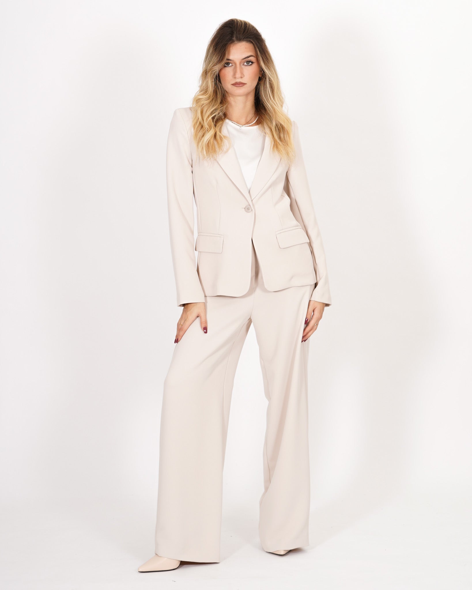 Pantaloni palazzo in cady crepe - New York