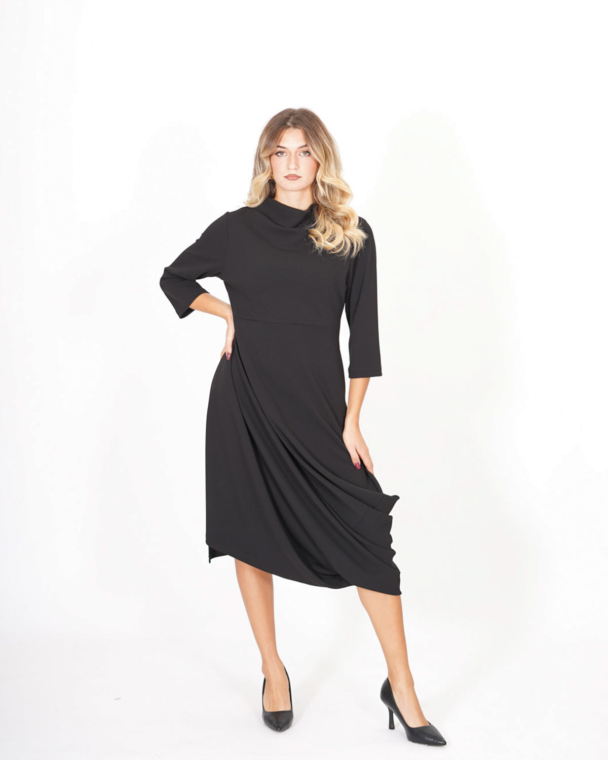 Abito girocollo manica 3/4 con gonna ampia - Altamira Uncategorized - Hope Abbigliamento e Accessori Donna Online