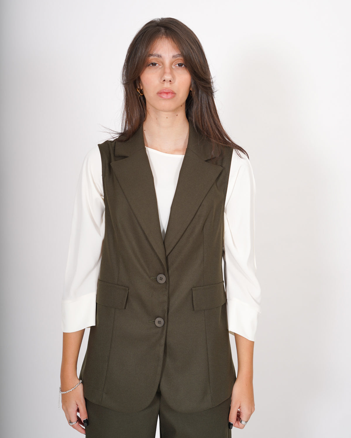 Gilet lungo 2 bottoni in fresco lana - Fabriano Uncategorized - Hope Abbigliamento e Accessori Donna Online