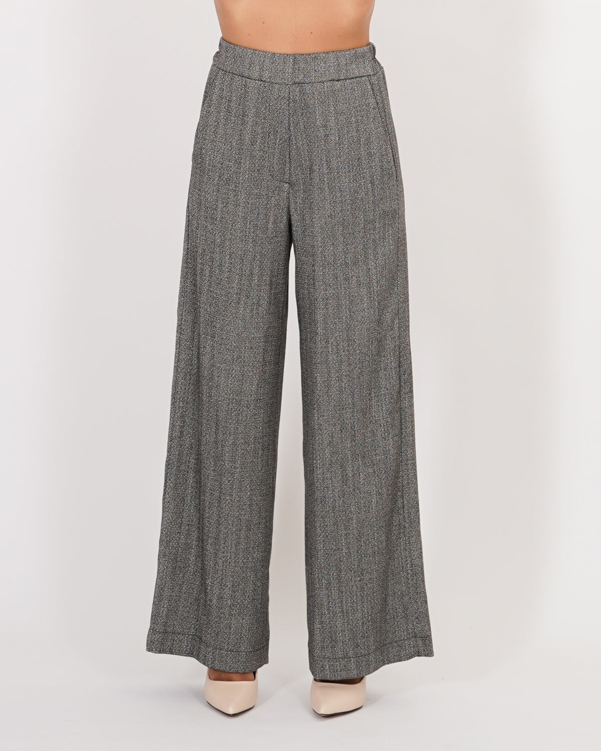 Pantaloni palazzo in mano lana spigata - Gubbio Uncategorized - Hope Abbigliamento e Accessori Donna Online