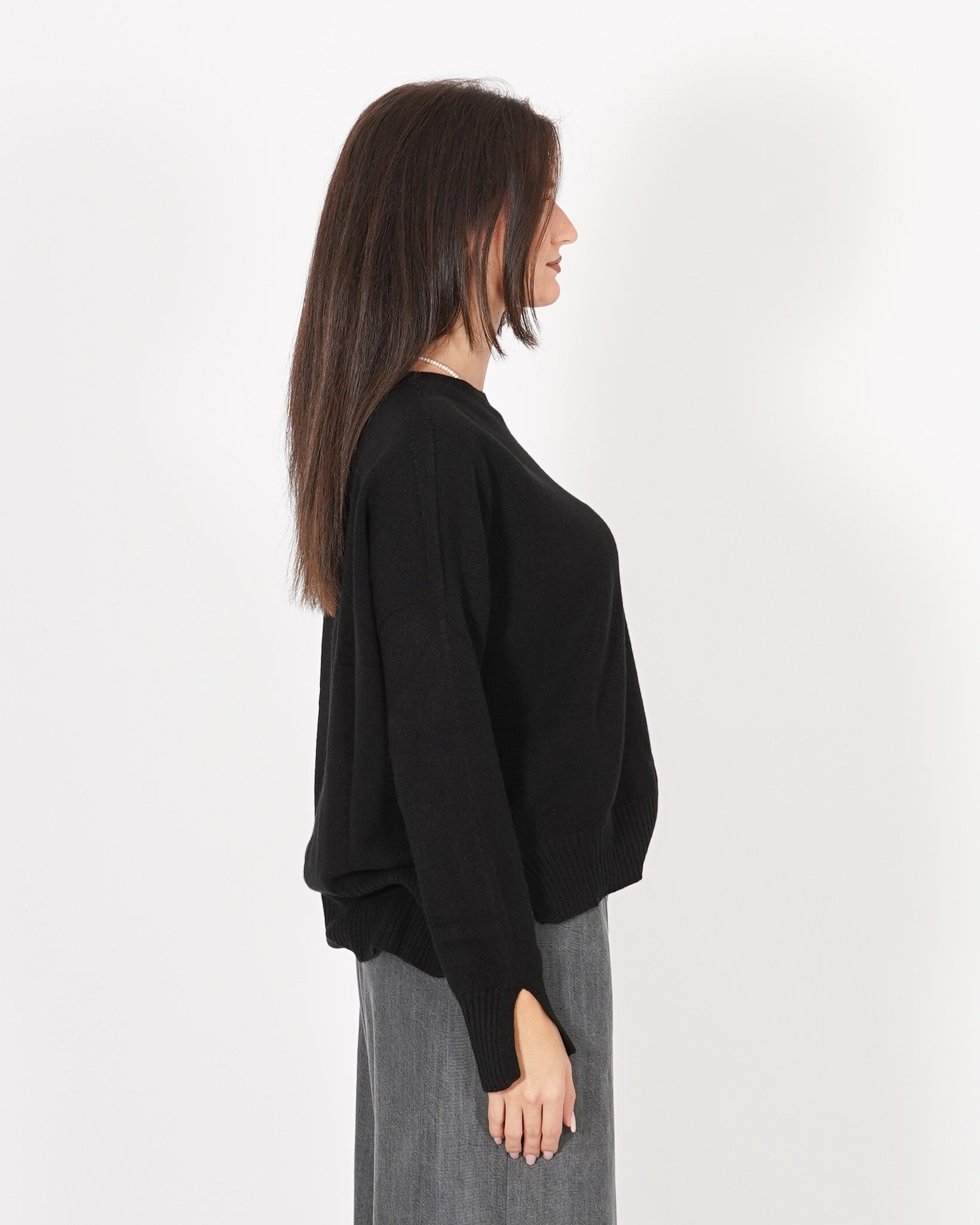 Maglia girocollo con spacchetti sul fondo - Mariagrazia Uncategorized - Hope Abbigliamento e Accessori Donna Online