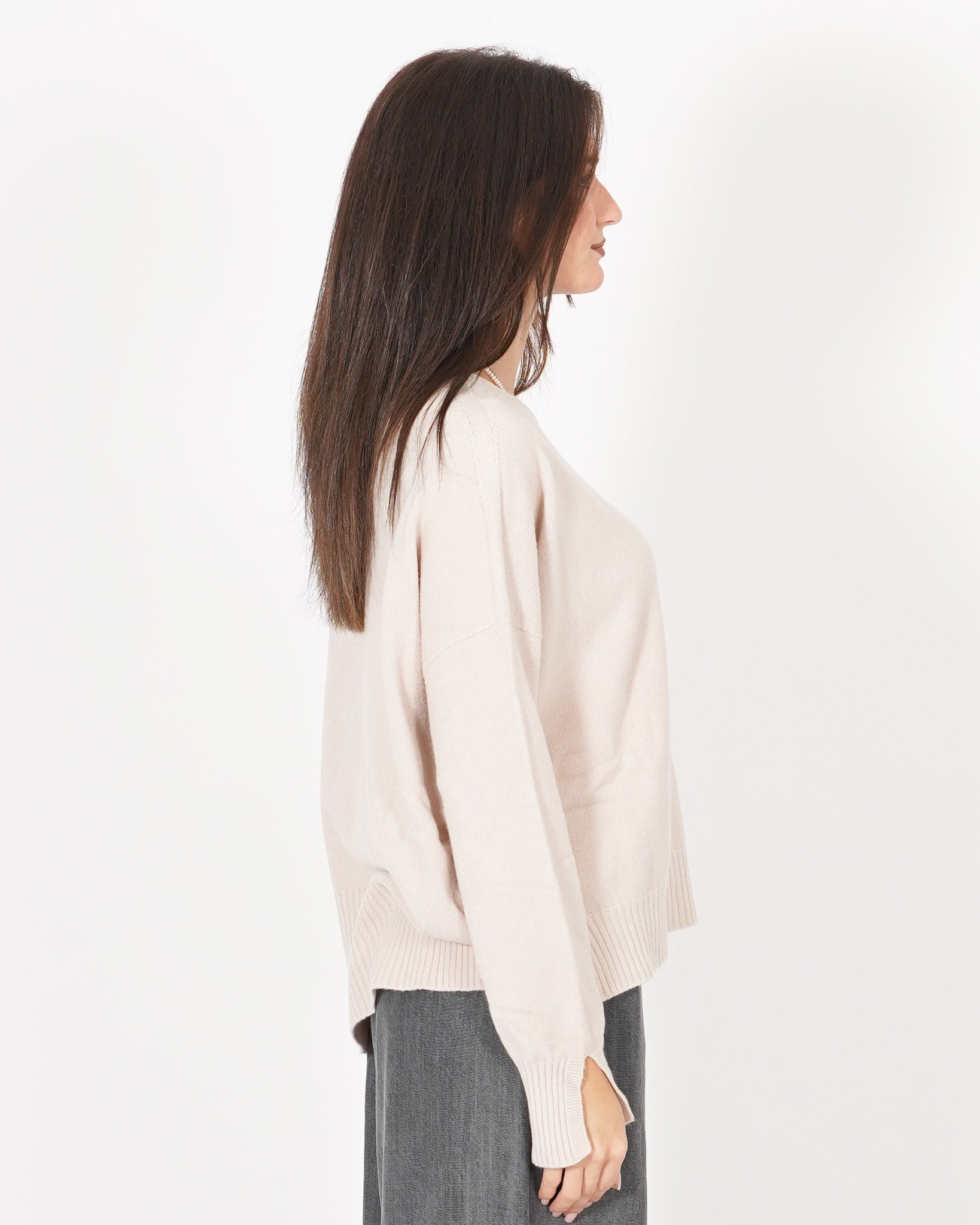 Maglia girocollo con spacchetti sul fondo - Mariagrazia Uncategorized - Hope Abbigliamento e Accessori Donna Online