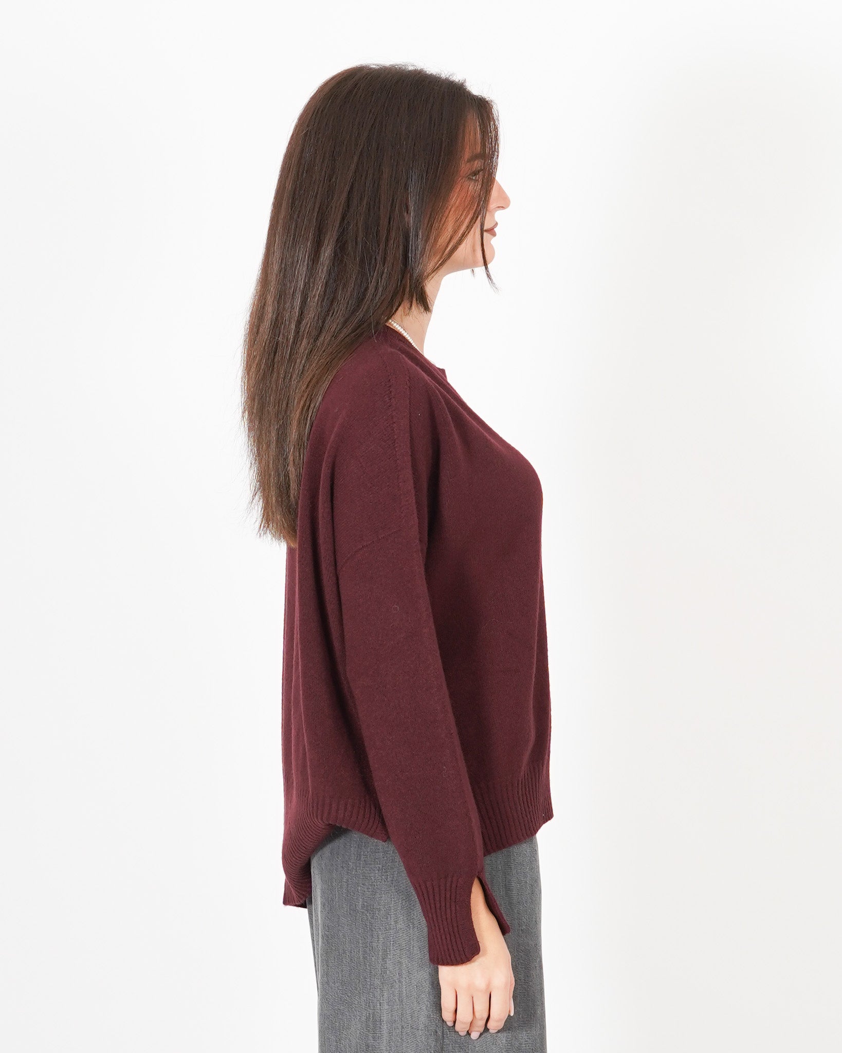 Maglia girocollo con spacchetti sul fondo - Mariagrazia Uncategorized - Hope Abbigliamento e Accessori Donna Online