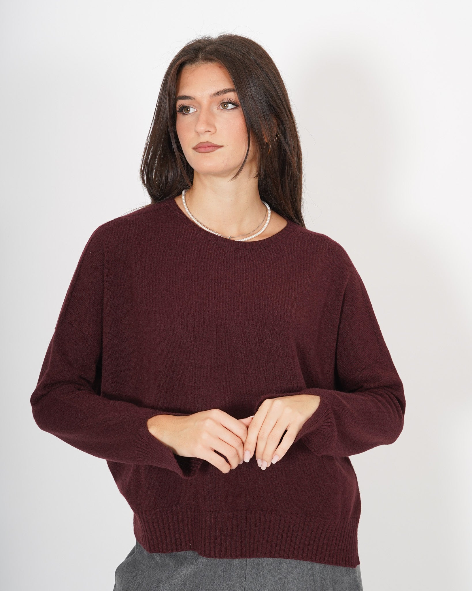 Maglia girocollo con spacchetti sul fondo - Mariagrazia Uncategorized - Hope Abbigliamento e Accessori Donna Online