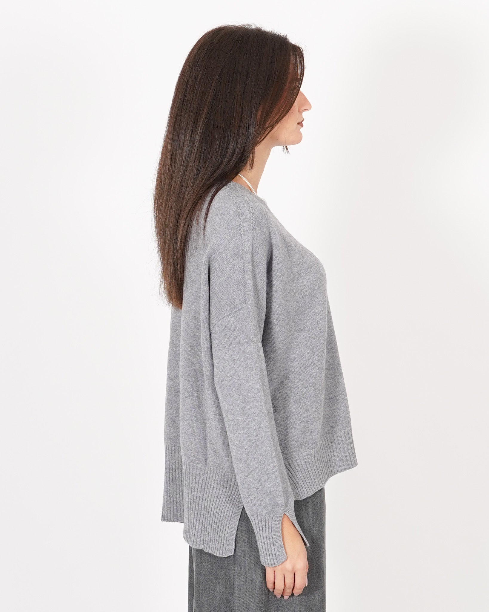 Maglia girocollo con spacchetti sul fondo - Mariagrazia Uncategorized - Hope Abbigliamento e Accessori Donna Online