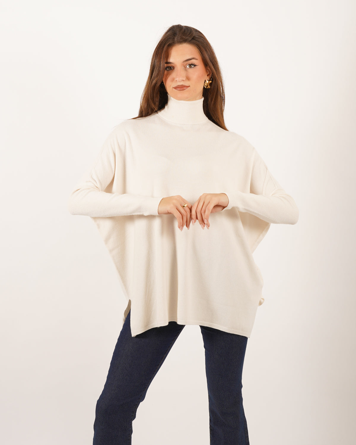 Maglia over collo alto in mano viscosa - Tellina Uncategorized - Hope Abbigliamento e Accessori Donna Online