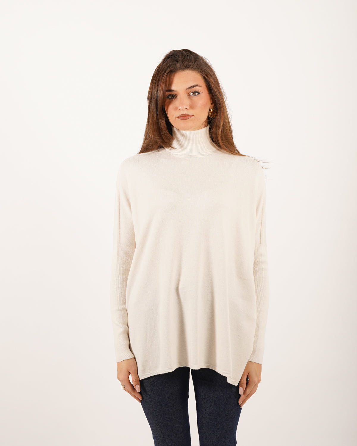 Maglia over collo alto in mano viscosa - Tellina Uncategorized - Hope Abbigliamento e Accessori Donna Online