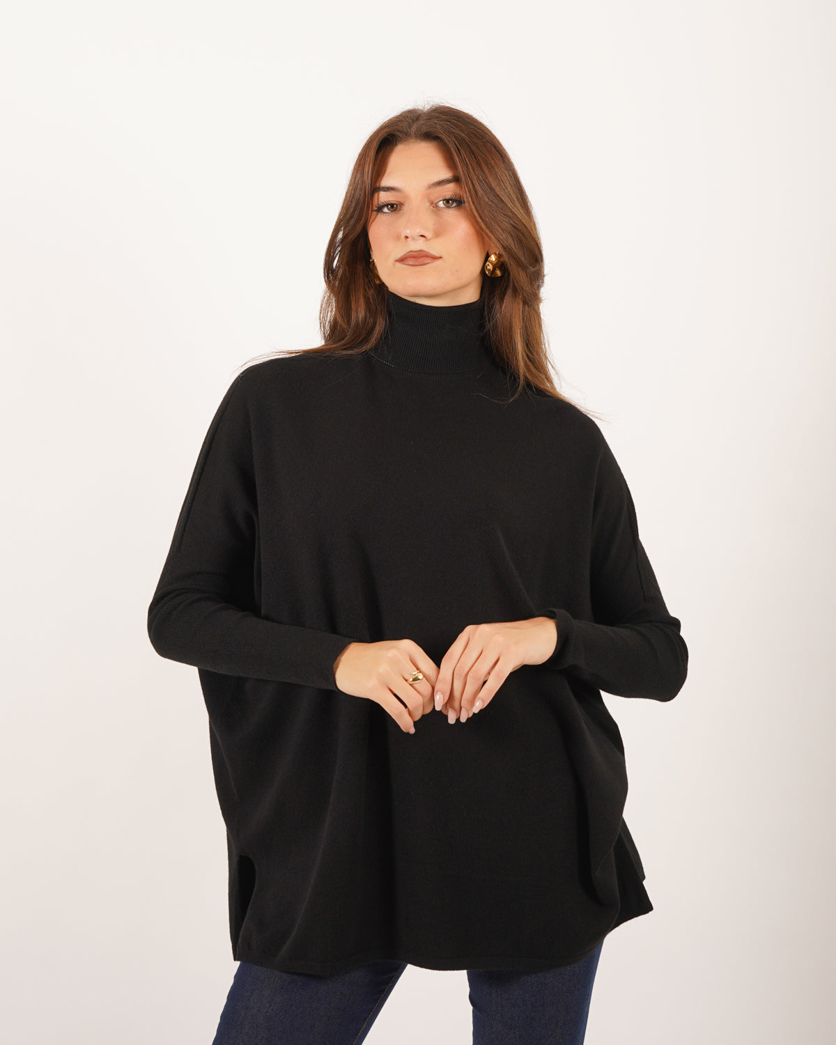 Maglia over collo alto in mano viscosa - Tellina Uncategorized - Hope Abbigliamento e Accessori Donna Online