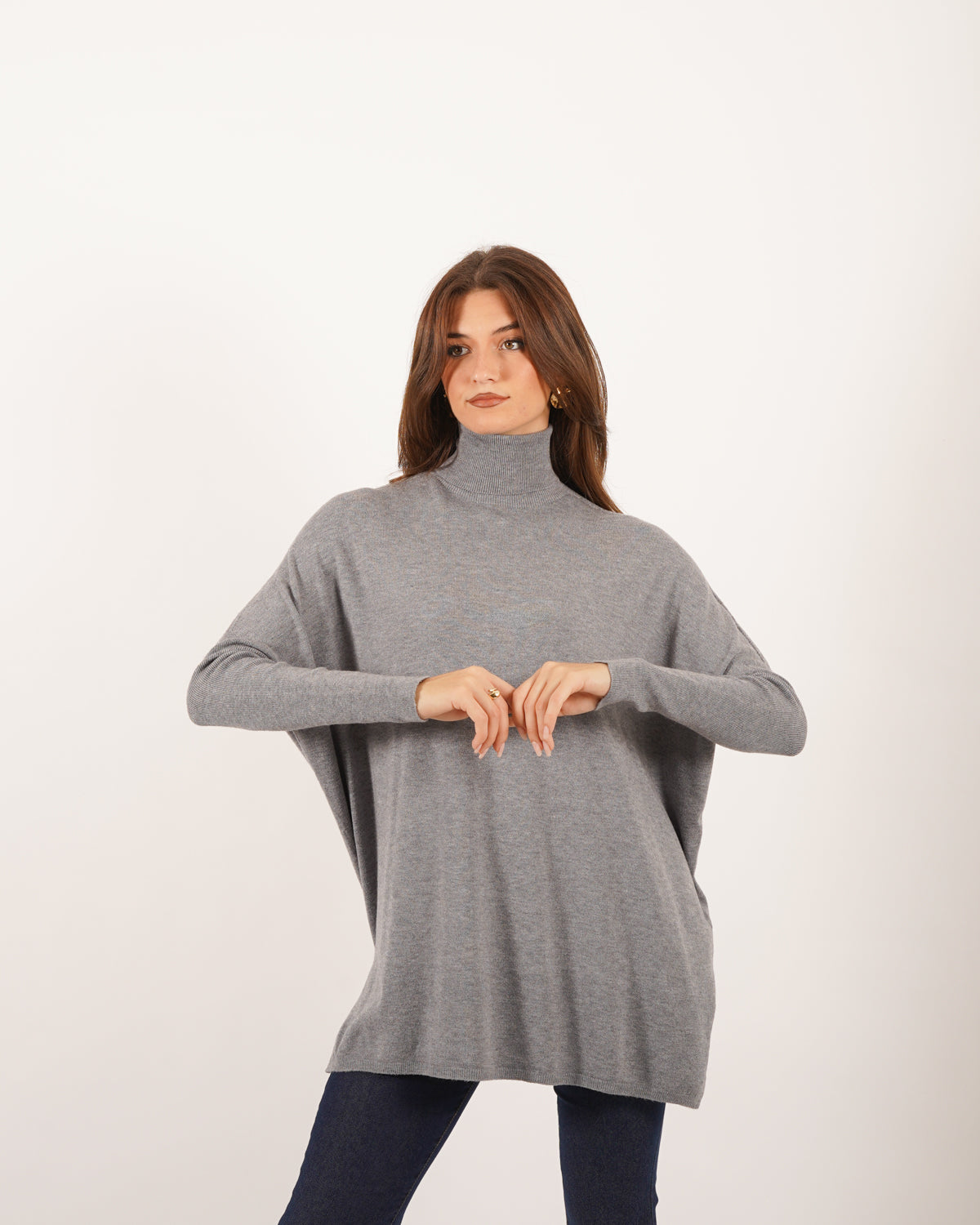 Maglia over collo alto in mano viscosa - Tellina Uncategorized - Hope Abbigliamento e Accessori Donna Online