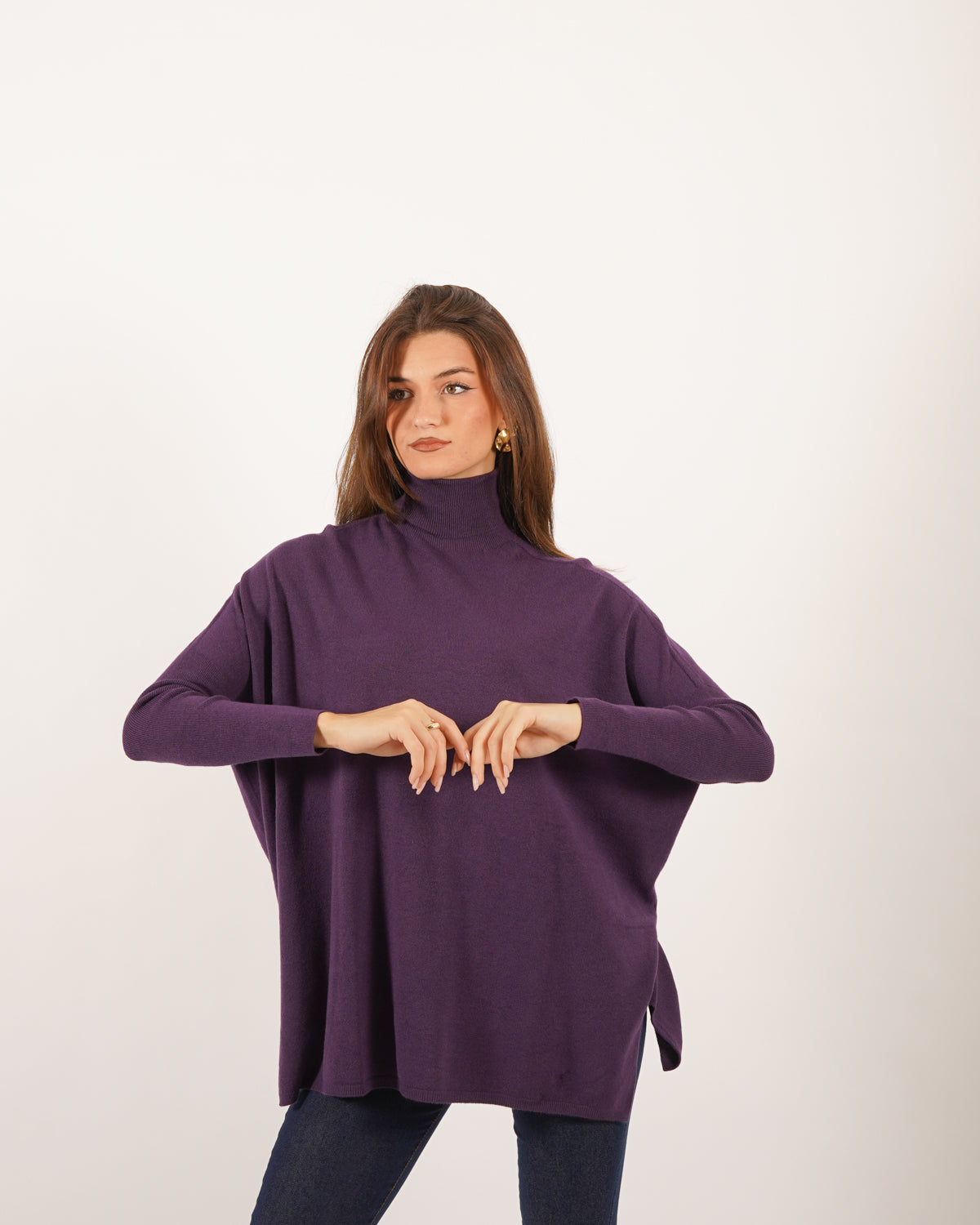 Maglia over collo alto in mano viscosa - Tellina Uncategorized - Hope Abbigliamento e Accessori Donna Online