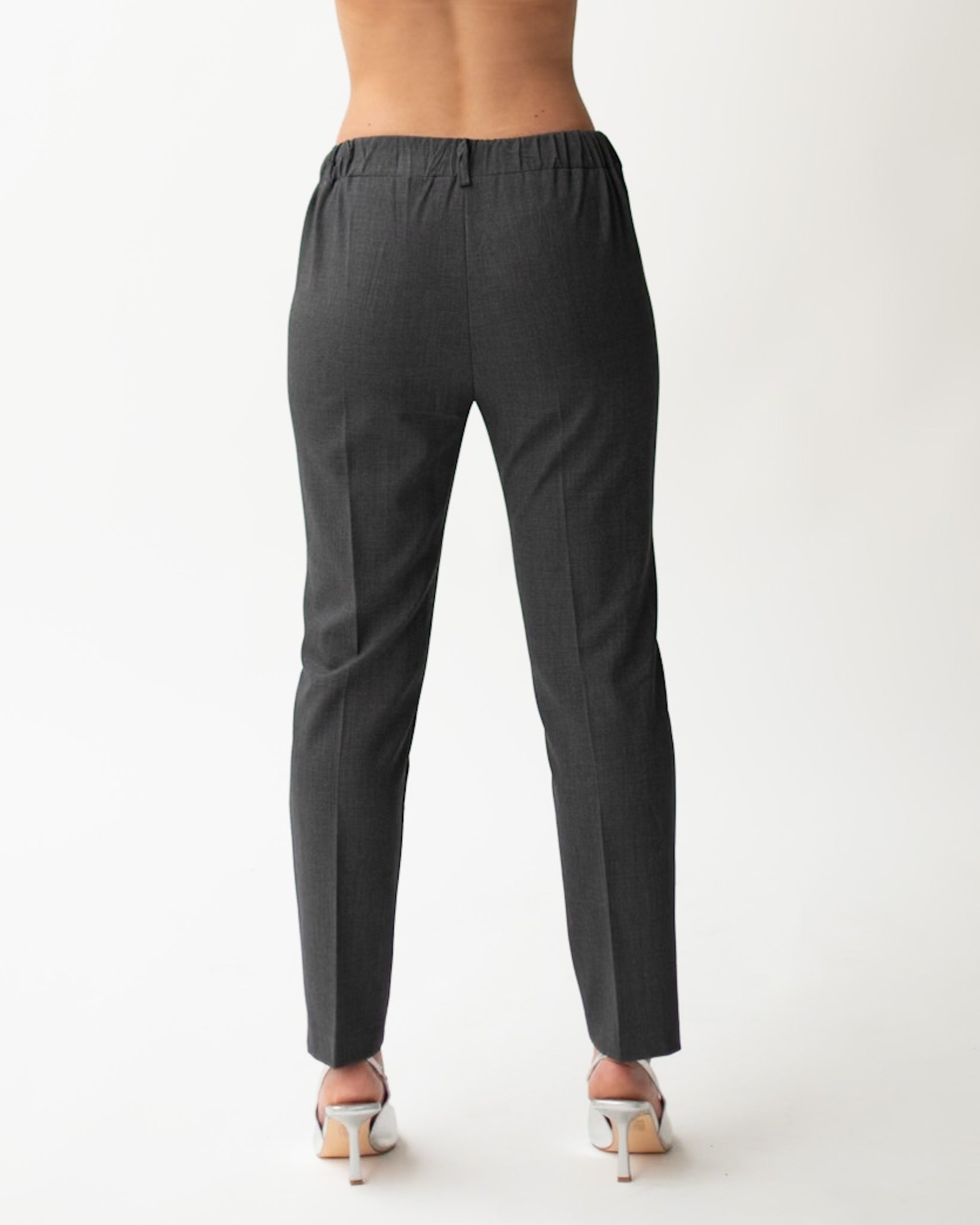 Pantaloni slim fit in fresco lana - Aremogna