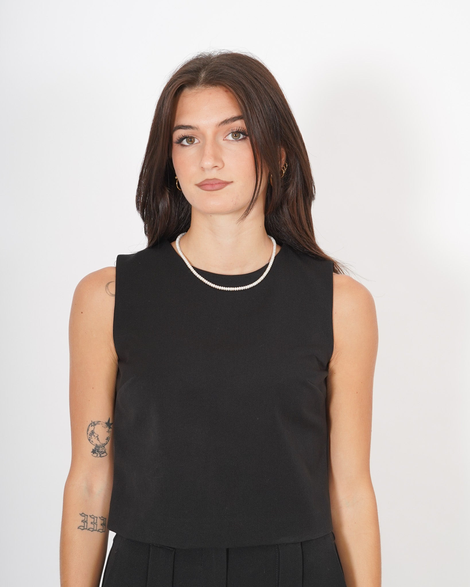 Blusa cropped smanicata in fresco lana - Zamorano Uncategorized - Hope Abbigliamento e Accessori Donna Online