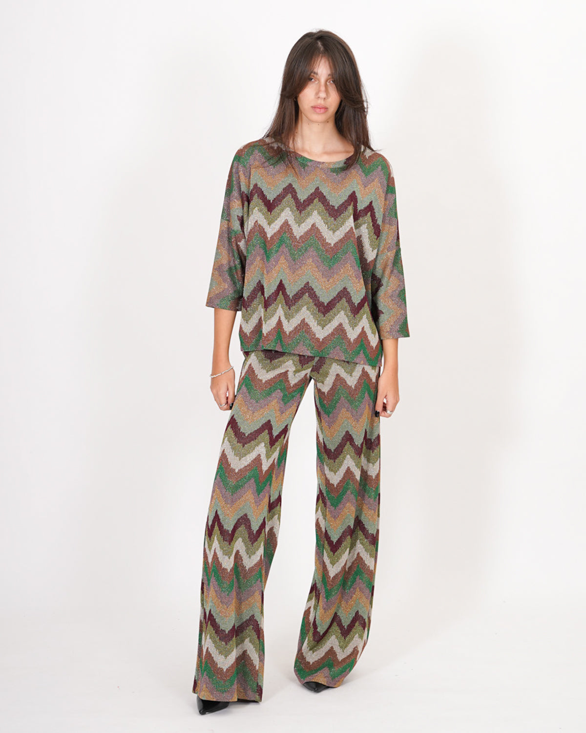 Blusa girocollo in trama chevron - Tartufo Uncategorized - Hope Abbigliamento e Accessori Donna Online