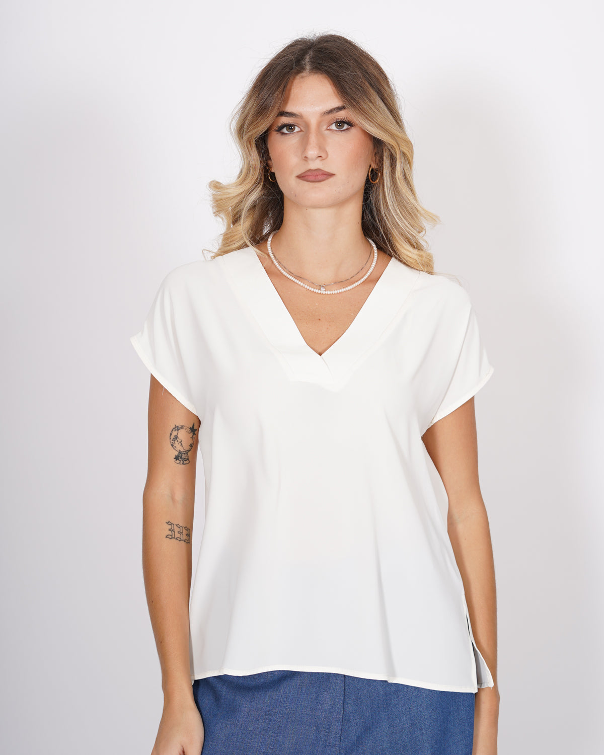 Blusa scollo a v in mano seta - Samira Uncategorized - Hope Abbigliamento e Accessori Donna Online