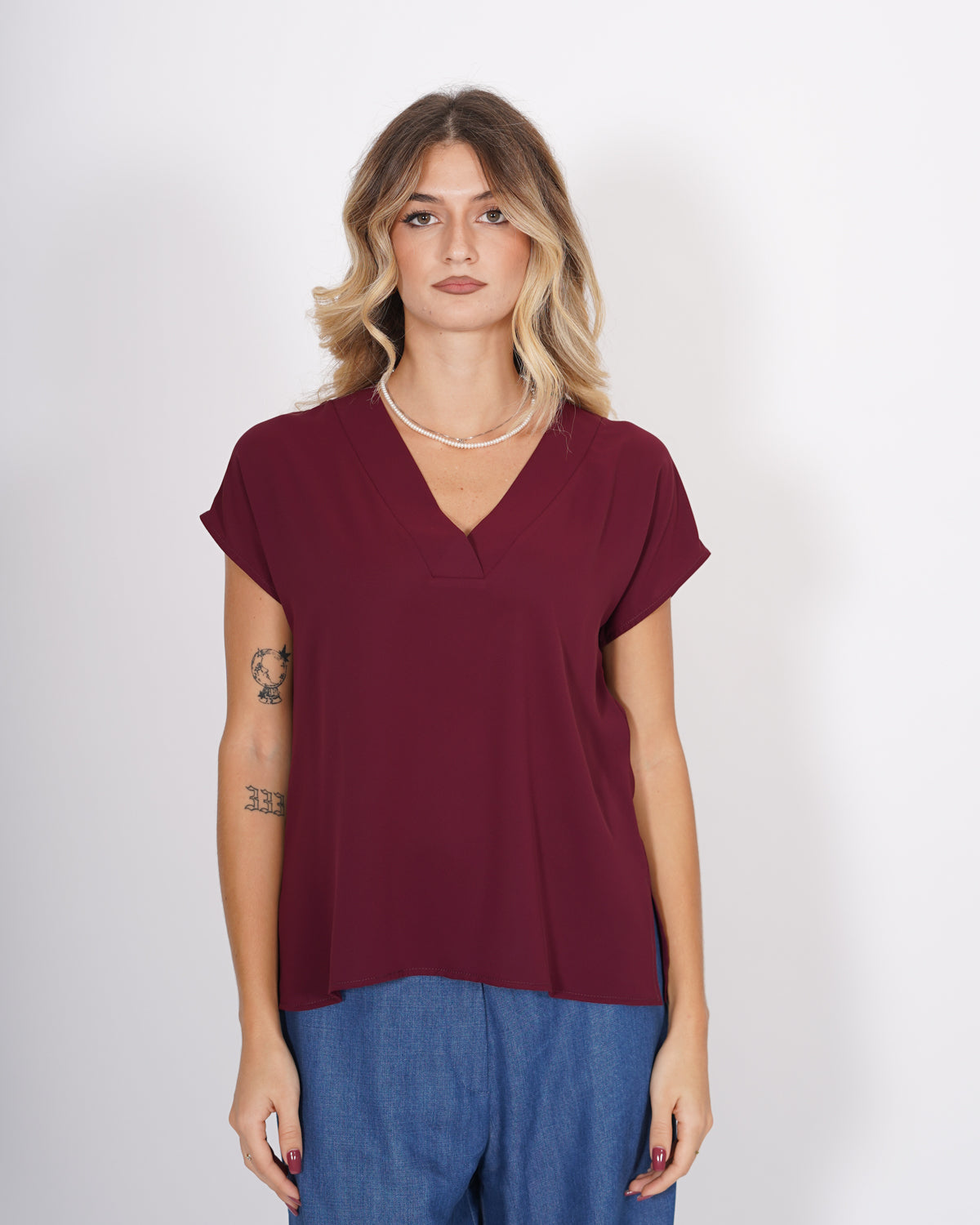 Blusa scollo a v in mano seta - Samira Uncategorized - Hope Abbigliamento e Accessori Donna Online